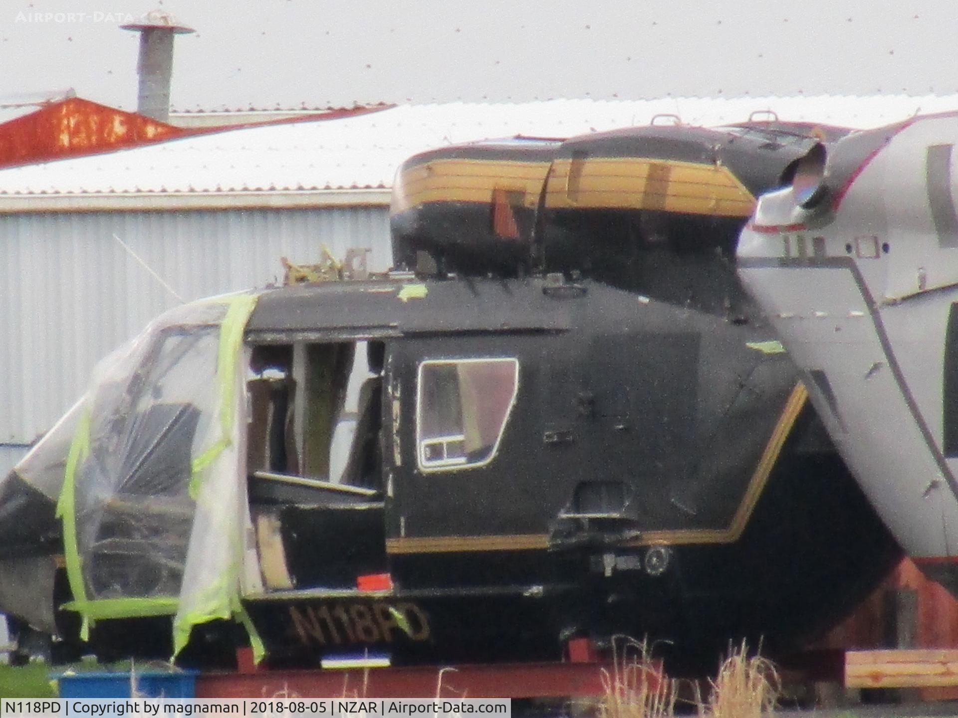 N118PD, Eurocopter-Kawasaki BK-117A-4 C/N 7126, wreck loitering at Ardmore - not good enough for re-use apparently.