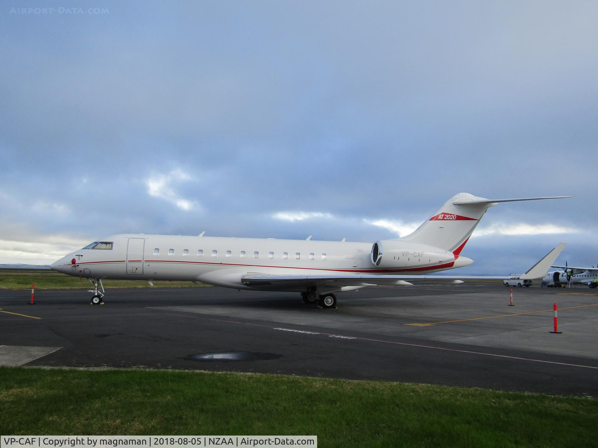 VP-CAF, 2014 Bombardier BD-700-1A10 Global Express C/N 9686, smart machine earlier this year at AKL