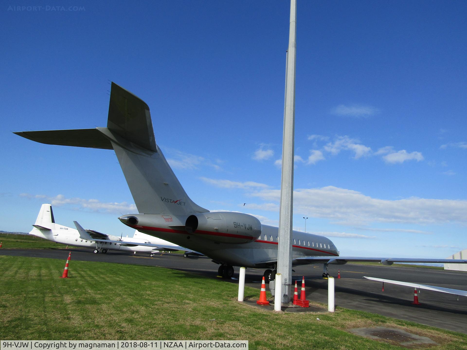 9H-VJW, 2015 Bombardier BD-700-1A10 Global 6000 C/N 9728, First visit to NZ