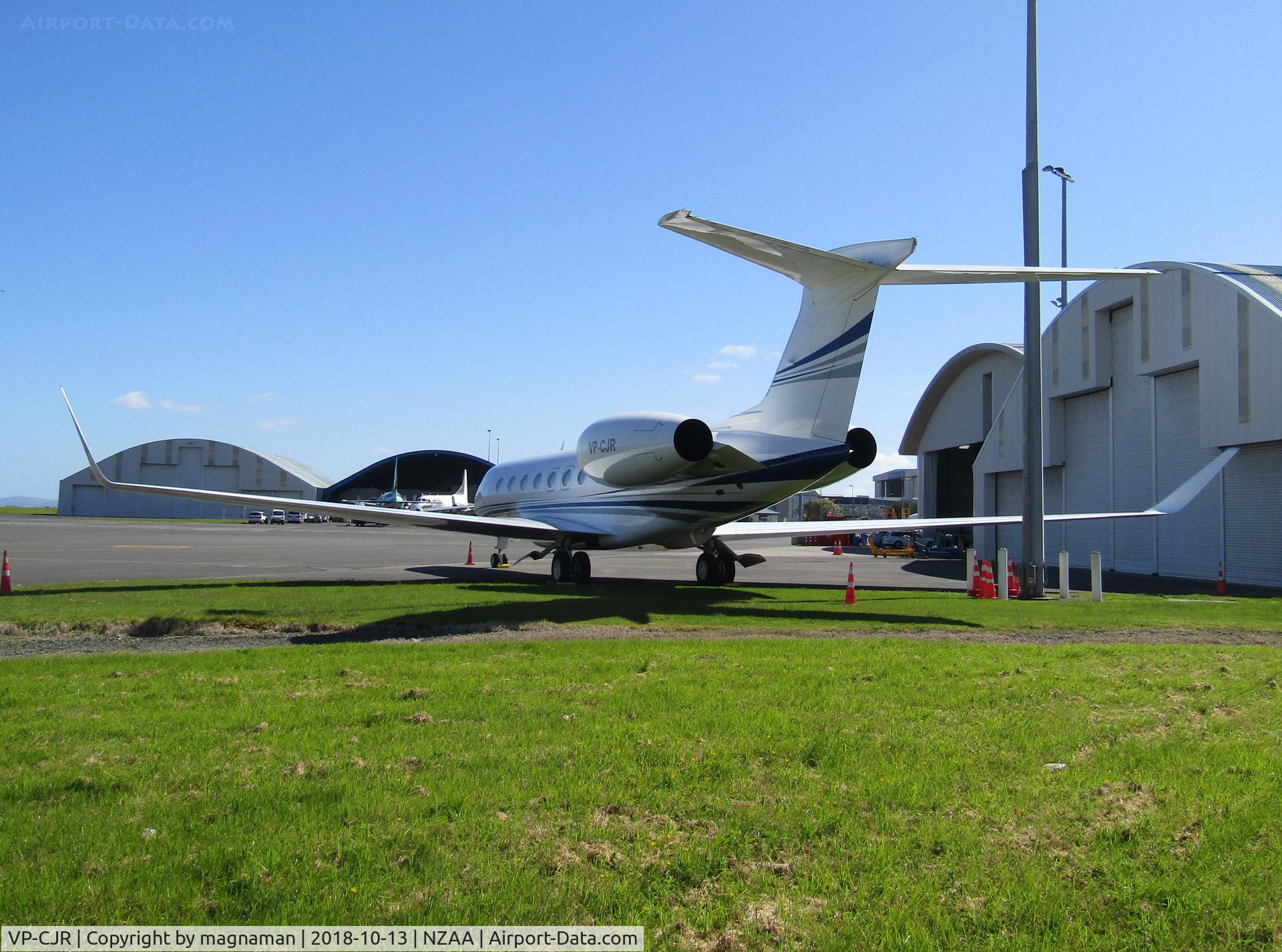 VP-CJR, 2015 Gulfstream Aerospace G650 (G-VI) C/N 6168, on convair apron