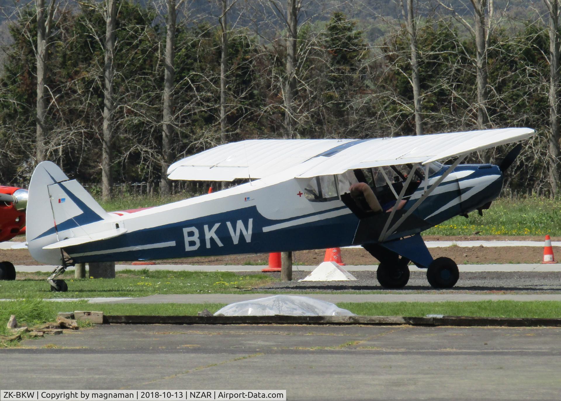 ZK-BKW, 1957 Piper PA-18 C/N 18-4673, at ardmore
