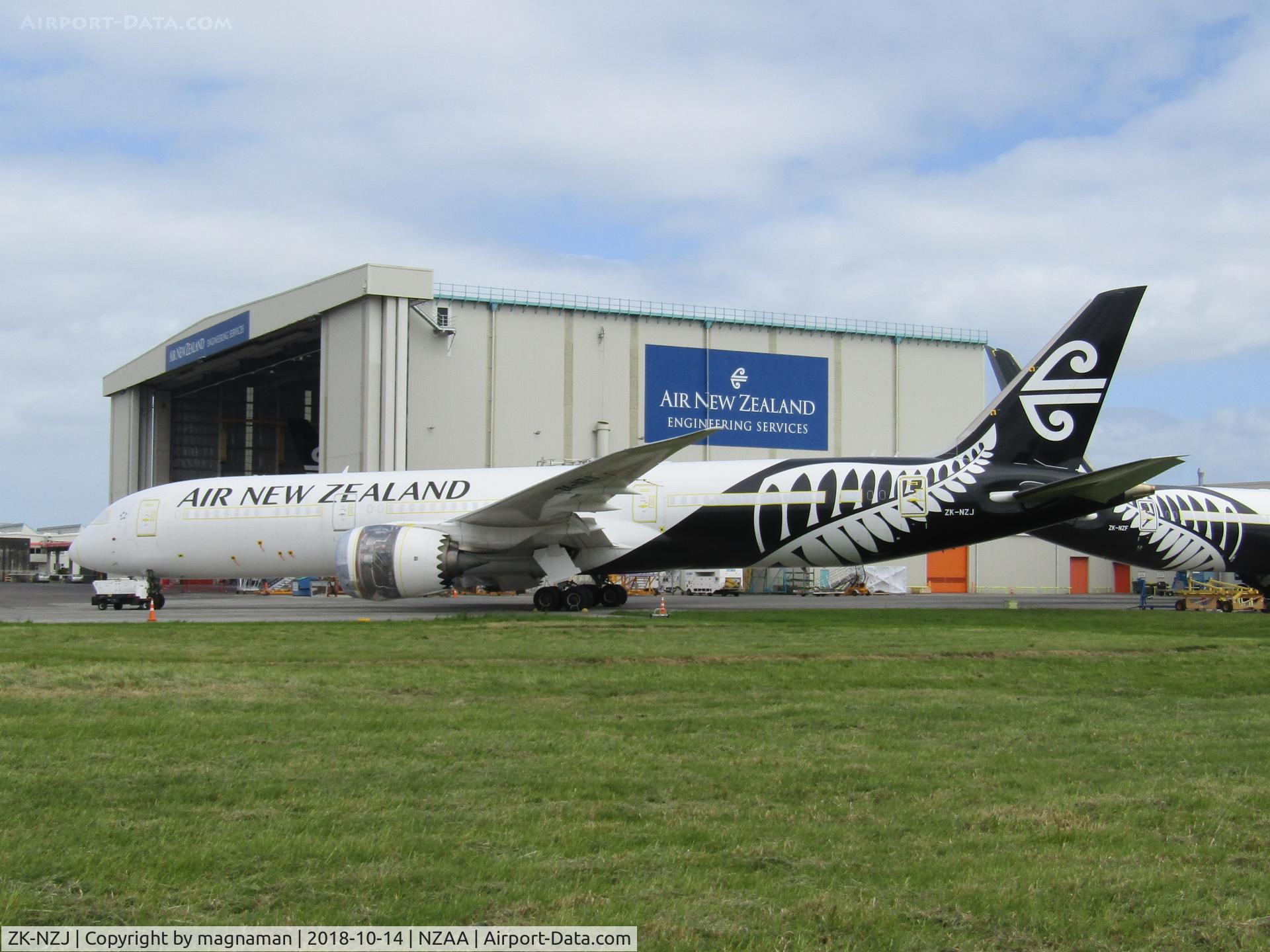 ZK-NZJ, 2015 Boeing 787-9 Dreamliner C/N 37966, with engine works