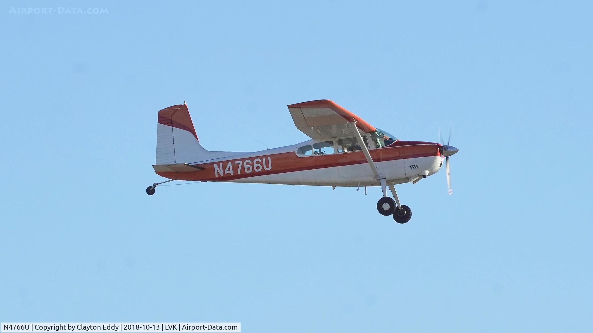 N4766U, 1964 Cessna 180H Skywagon C/N 18051466, Livermore Airport California 2018.