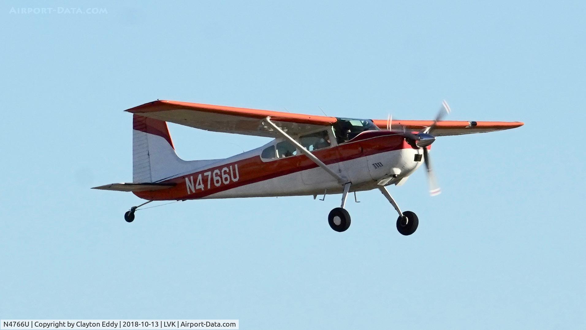 N4766U, 1964 Cessna 180H Skywagon C/N 18051466, Livermore Airport California 2018.