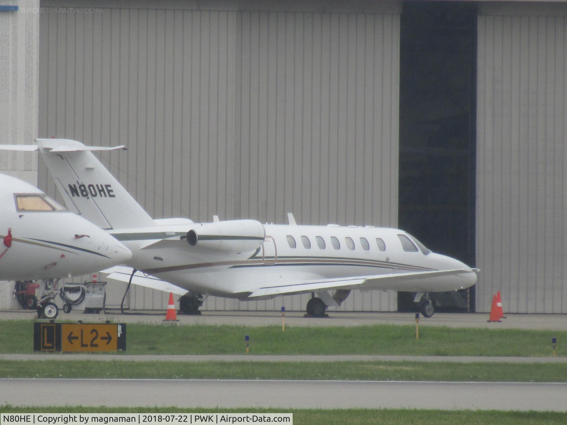 N80HE, 2007 Cessna 525B CitationJet CJ3 C/N 525B-0163, across airfield shot