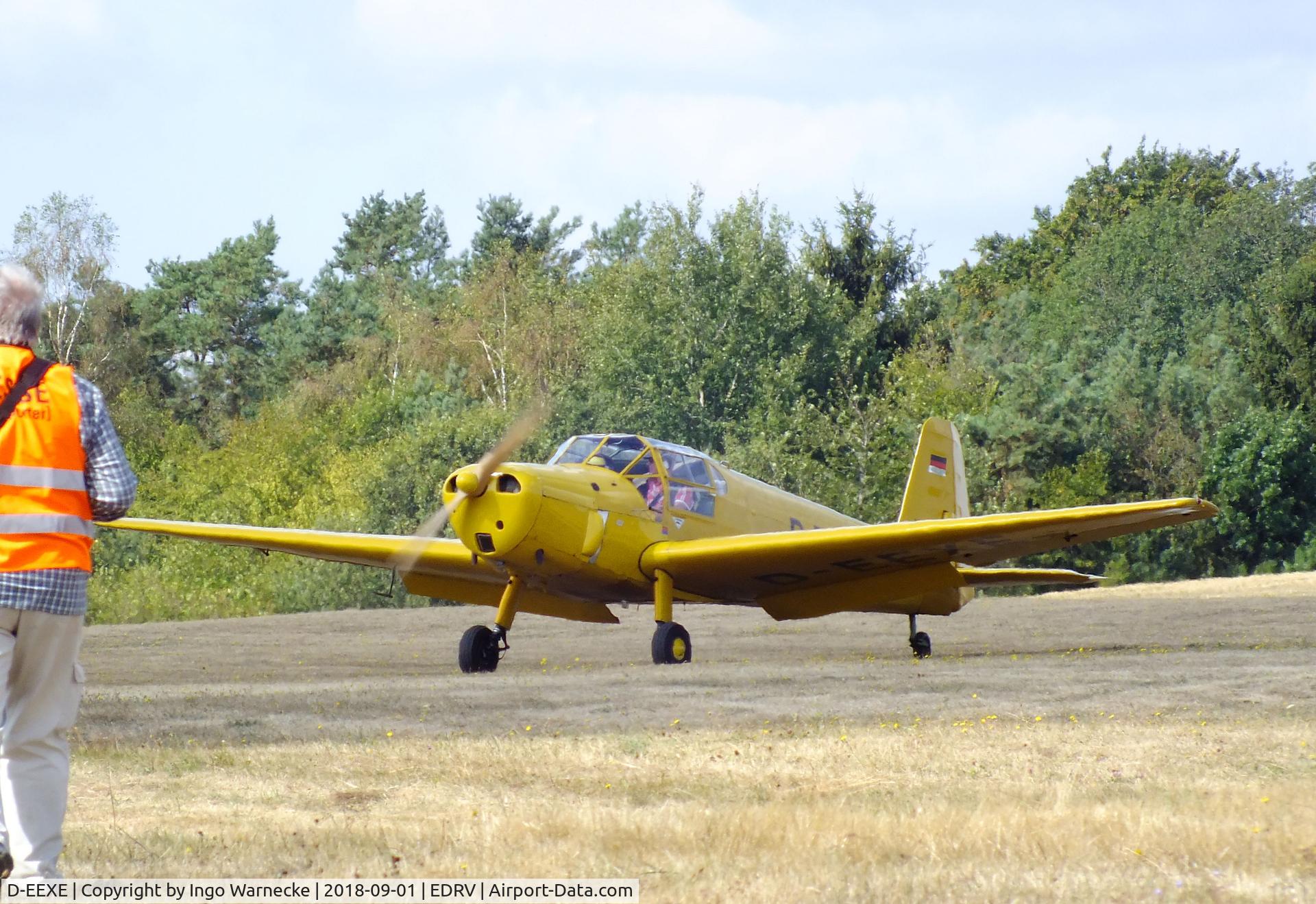 D-EEXE, Heliopolis Gomhouria Mk.6 (Bu-181) C/N 148, Heliopolis Gomhouria Mk6 (reengined post war Bücker Bü 181 Bestmann) at the 2018 Flugplatzfest Wershofen