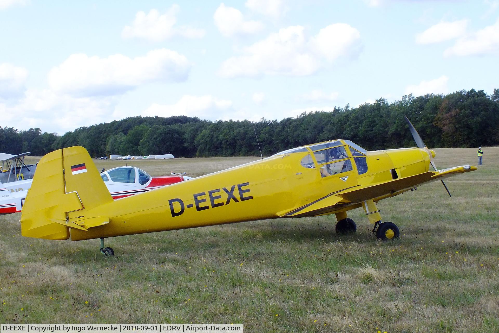 D-EEXE, Heliopolis Gomhouria Mk.6 (Bu-181) C/N 148, Heliopolis Gomhouria Mk6 (reengined post war Bücker Bü 181 Bestmann) at the 2018 Flugplatzfest Wershofen