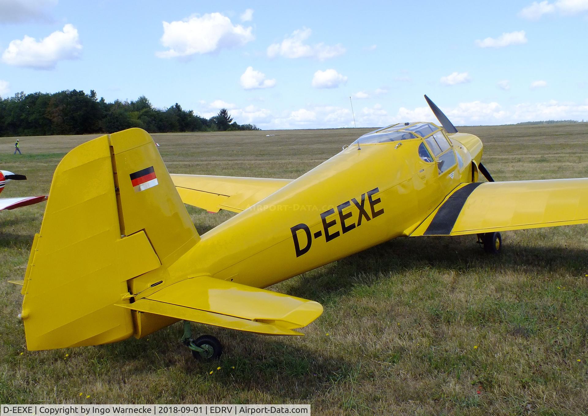 D-EEXE, Heliopolis Gomhouria Mk.6 (Bu-181) C/N 148, Heliopolis Gomhouria Mk6 (reengined post war Bücker Bü 181 Bestmann) at the 2018 Flugplatzfest Wershofen
