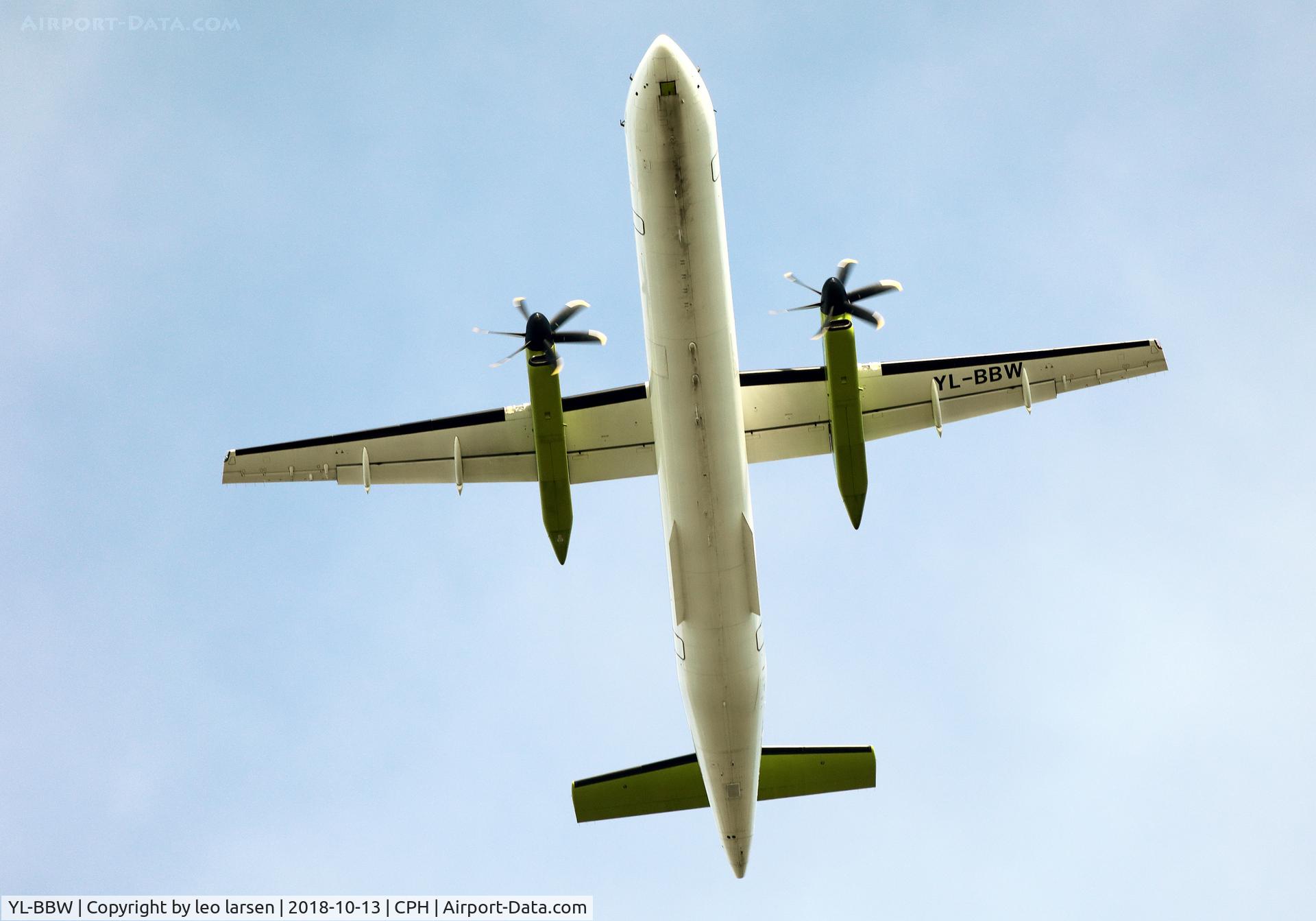 YL-BBW, 2013 De Havilland Canada DHC-8-402Q Dash 8 C/N 4448, Copenhagen 13.10.2018 T/O R-22L