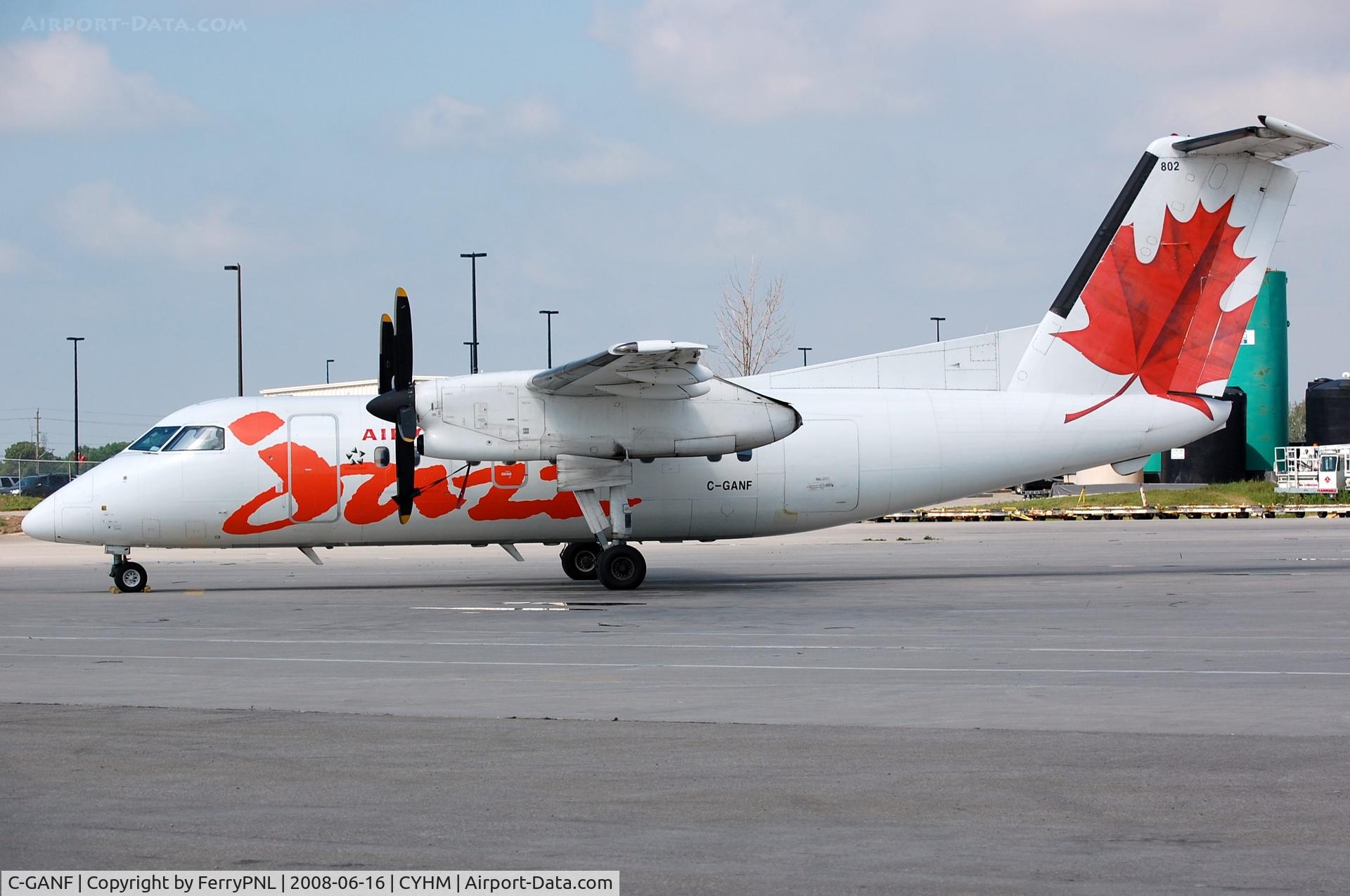 C-GANF, 1986 De Havilland Canada DHC-8-102 Dash 8 C/N 042, DHC8 of Jazz parked in YHM
