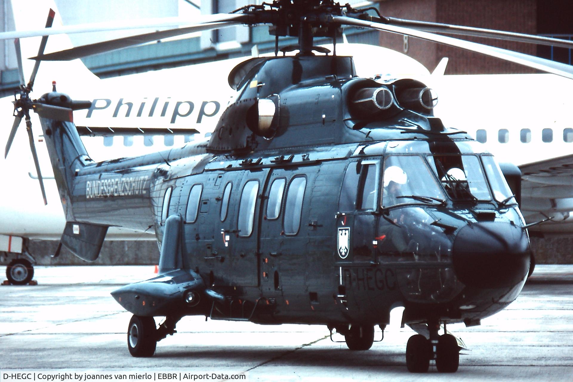 D-HEGC, Aerospatiale AS-332L-1 Super Puma C/N 2268, '90s EBBR ABELAG scan/slide