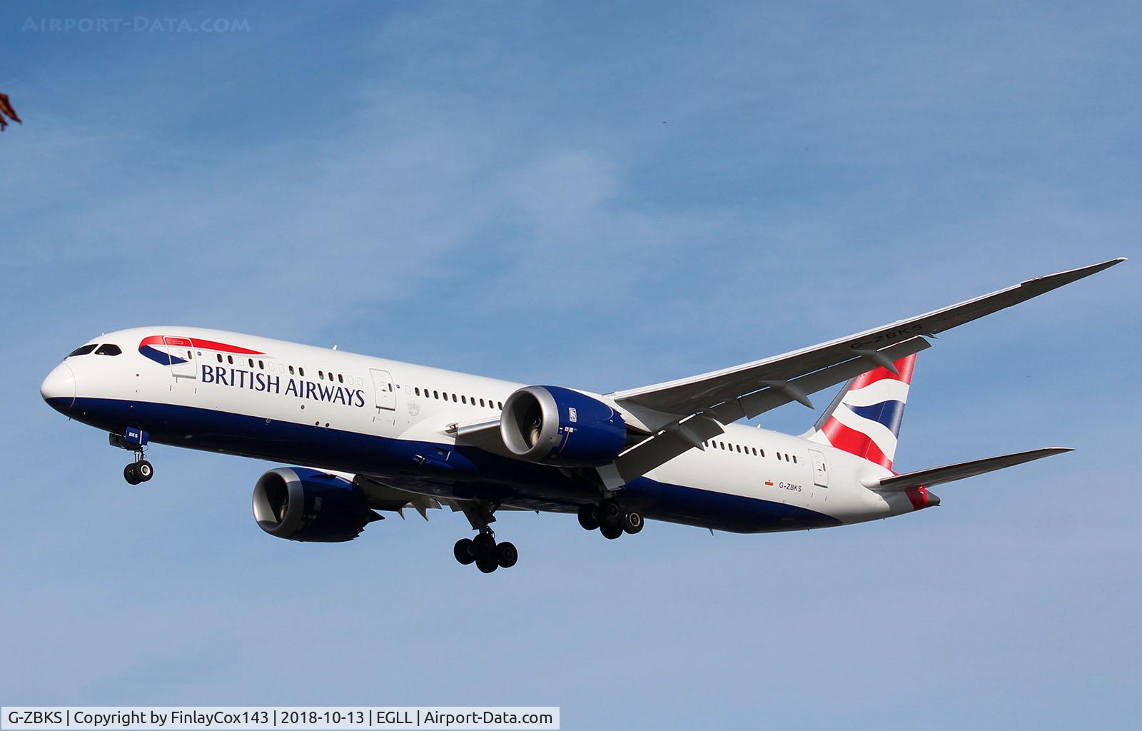 G-ZBKS, 2018 Boeing 787-9 Dreamliner C/N 60628, Landing at London Heathrow (LHR) from Seoul (ICN) as BA18