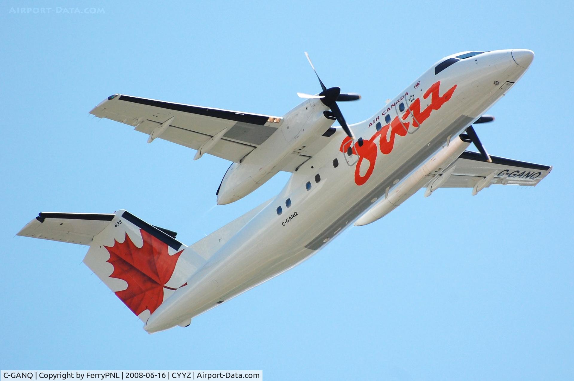 C-GANQ, 1988 De Havilland Canada DHC-8-102 Dash 8 C/N 096, Jazz DHC8 taking-off.