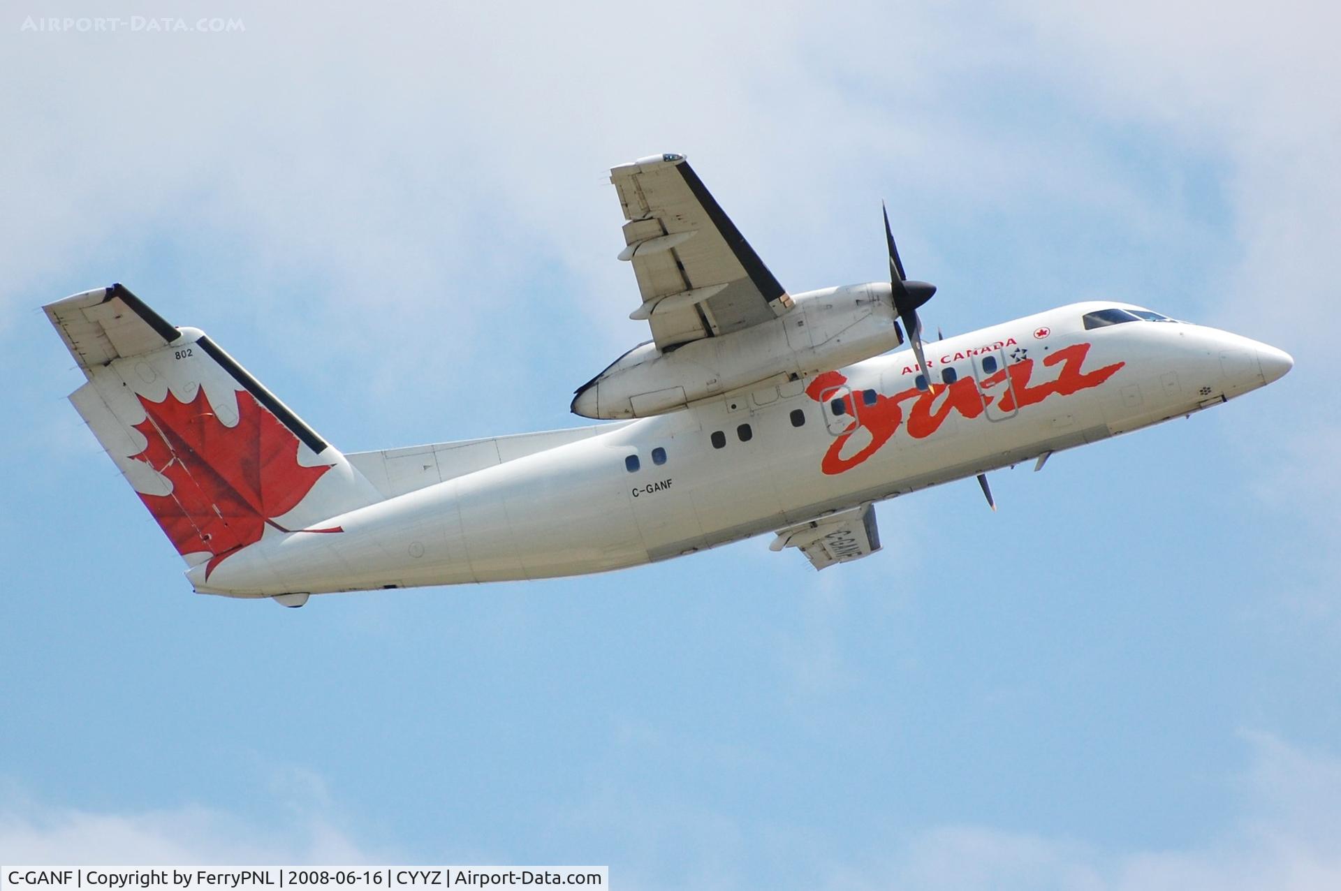 C-GANF, 1986 De Havilland Canada DHC-8-102 Dash 8 C/N 042, Departure of Jazz DHC8