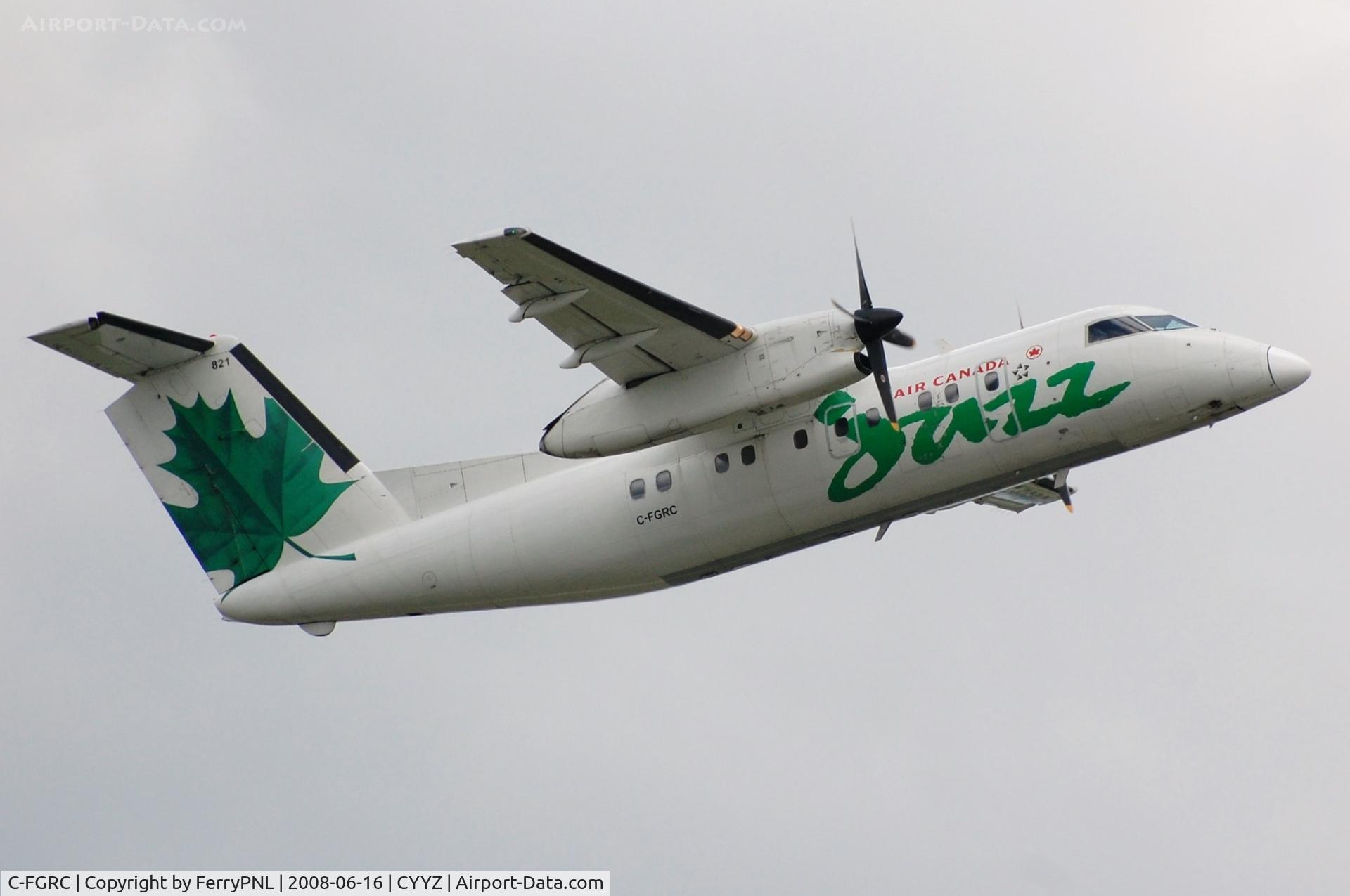 C-FGRC, 1989 De Havilland Canada DHC-8-102 Dash 8 C/N 195, Departure of Jazz DHC8