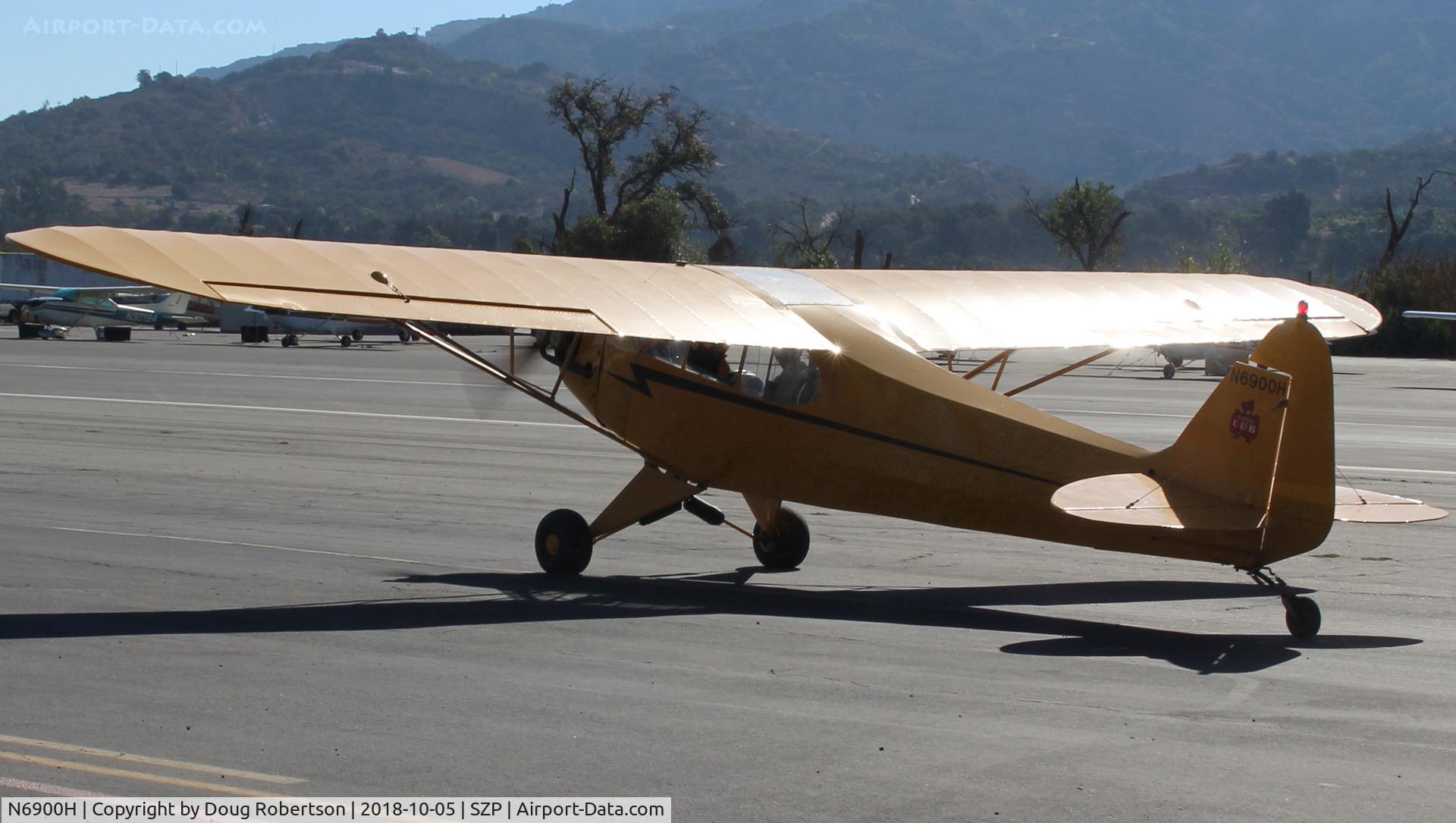 N6900H, 1946 Piper J3C-65 Cub Cub C/N 20129, 1946 Piper J3C-65 CUB, Lycoming O-290 135 Hp big upgrade by STC, taxi to Rwy 22