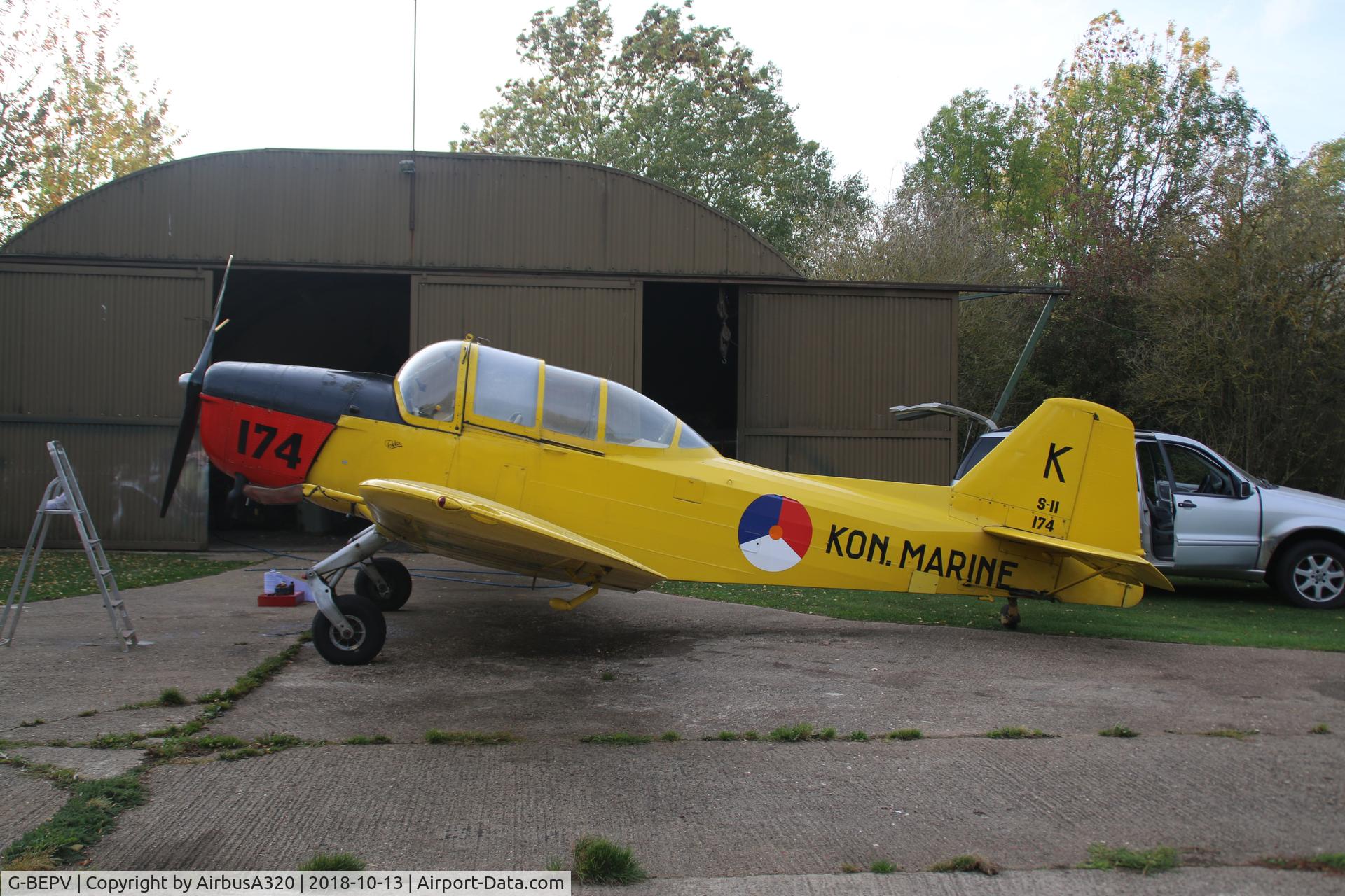 G-BEPV, 1950 Fokker S.11-1 Instructor C/N 6274, Parked at Spanhoe Lodge