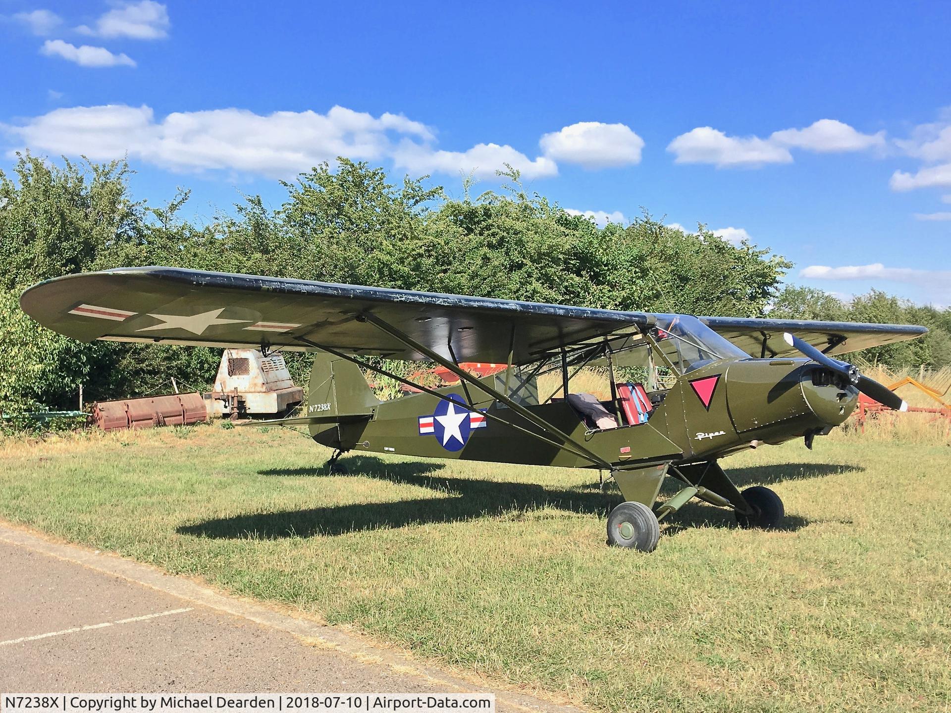 N7238X, 1951 Piper L-18C Super Cub (PA-18-95) C/N 18-1629, Went flying in this with my son today! Brilliant, real seat of the pants stuff!
Currently resides at a small, private airstrip near Melton Mowbray.