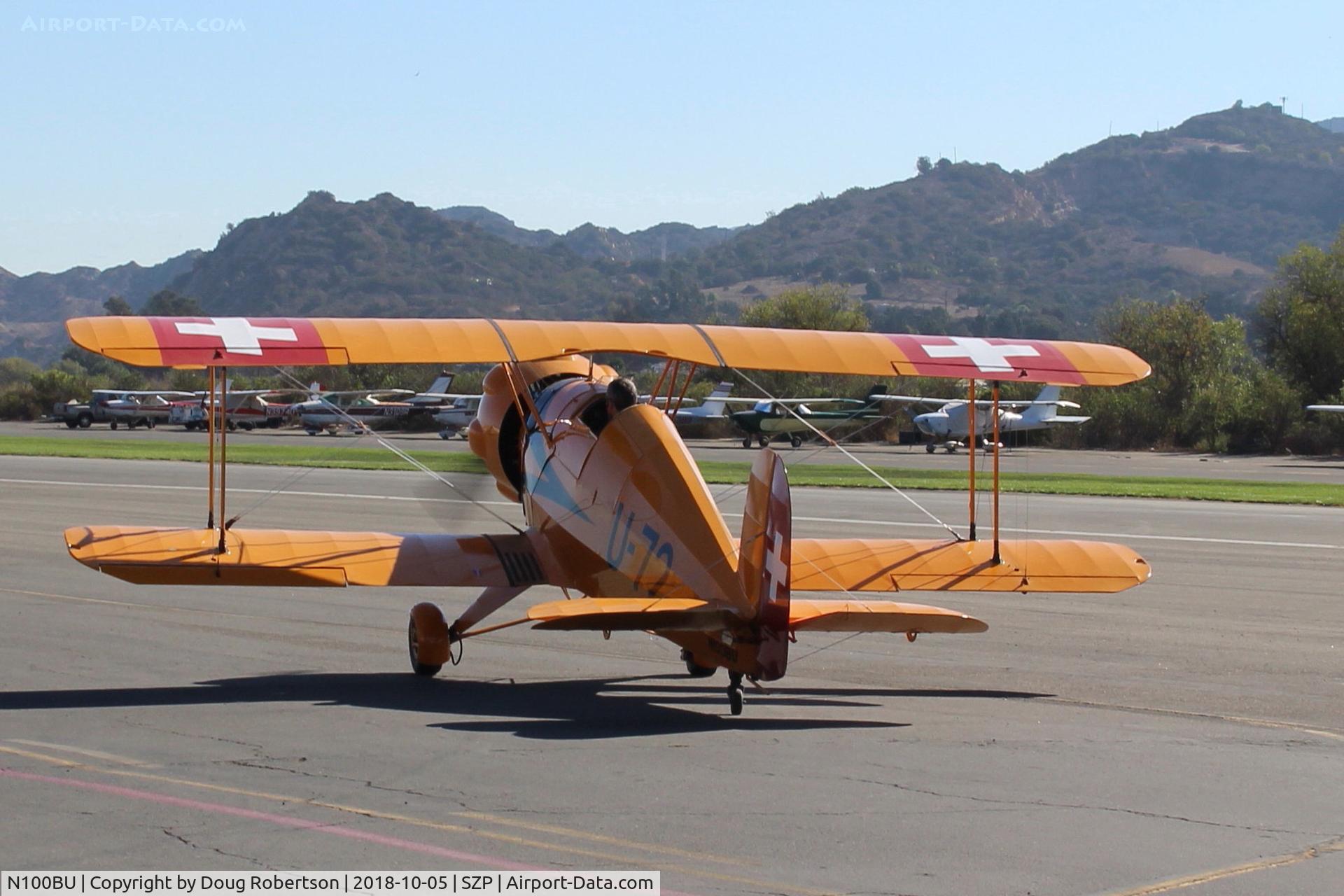 N100BU, 1939 Doflug Bu-133 Jungmeister C/N 19, 1939 DORNIERE Werke BU-133 JUNGMEISTER, original radial cowl, Lycoming O-360-A1D 180 Hp, taxi