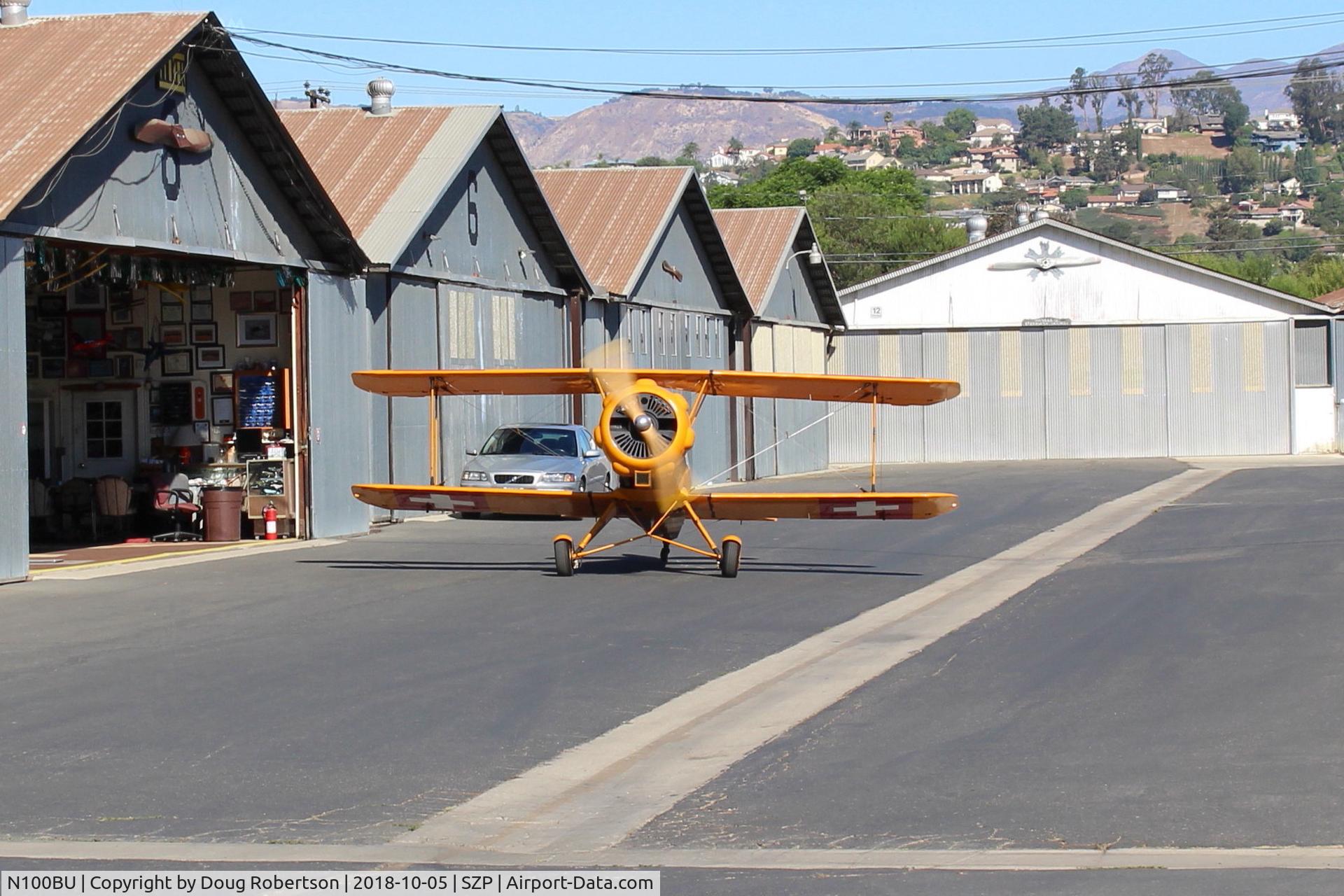 N100BU, 1939 Doflug Bu-133 Jungmeister C/N 19, 1939 DORNIERE Werke BU-133 JUNGMEISTER, original radial cowl with Lycoming O-360-A1D 180 Hp, taxi