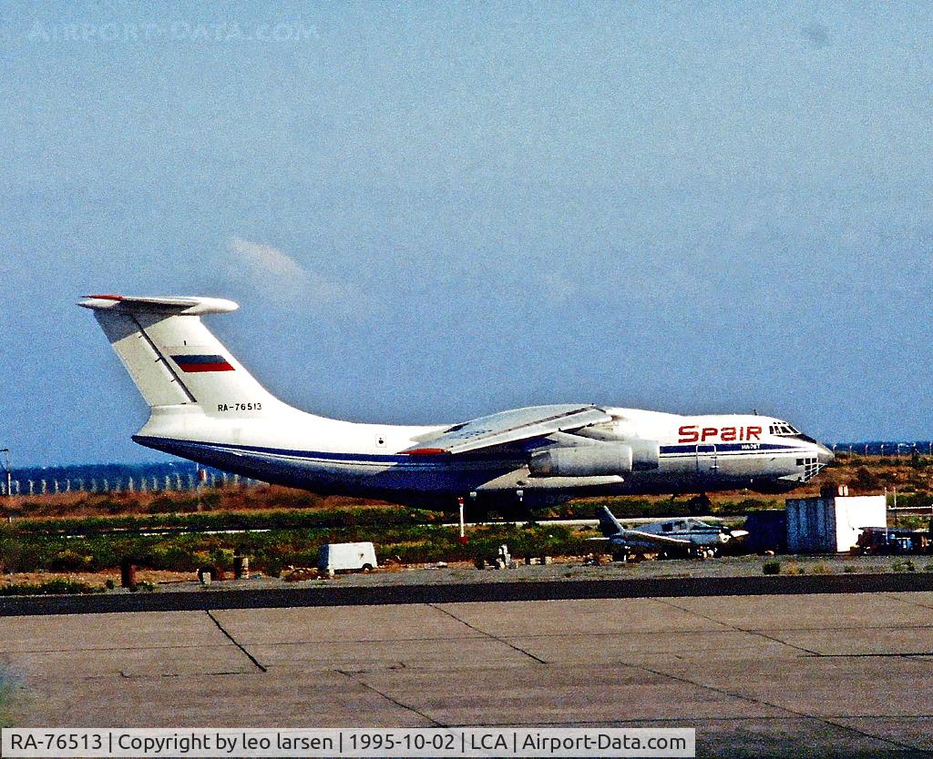 RA-76513, 1978 Ilyushin Il-76T C/N 083414451, Larnaca 2.10.1995.A/C crashed 19.8.96 near Belgrade Serbien.