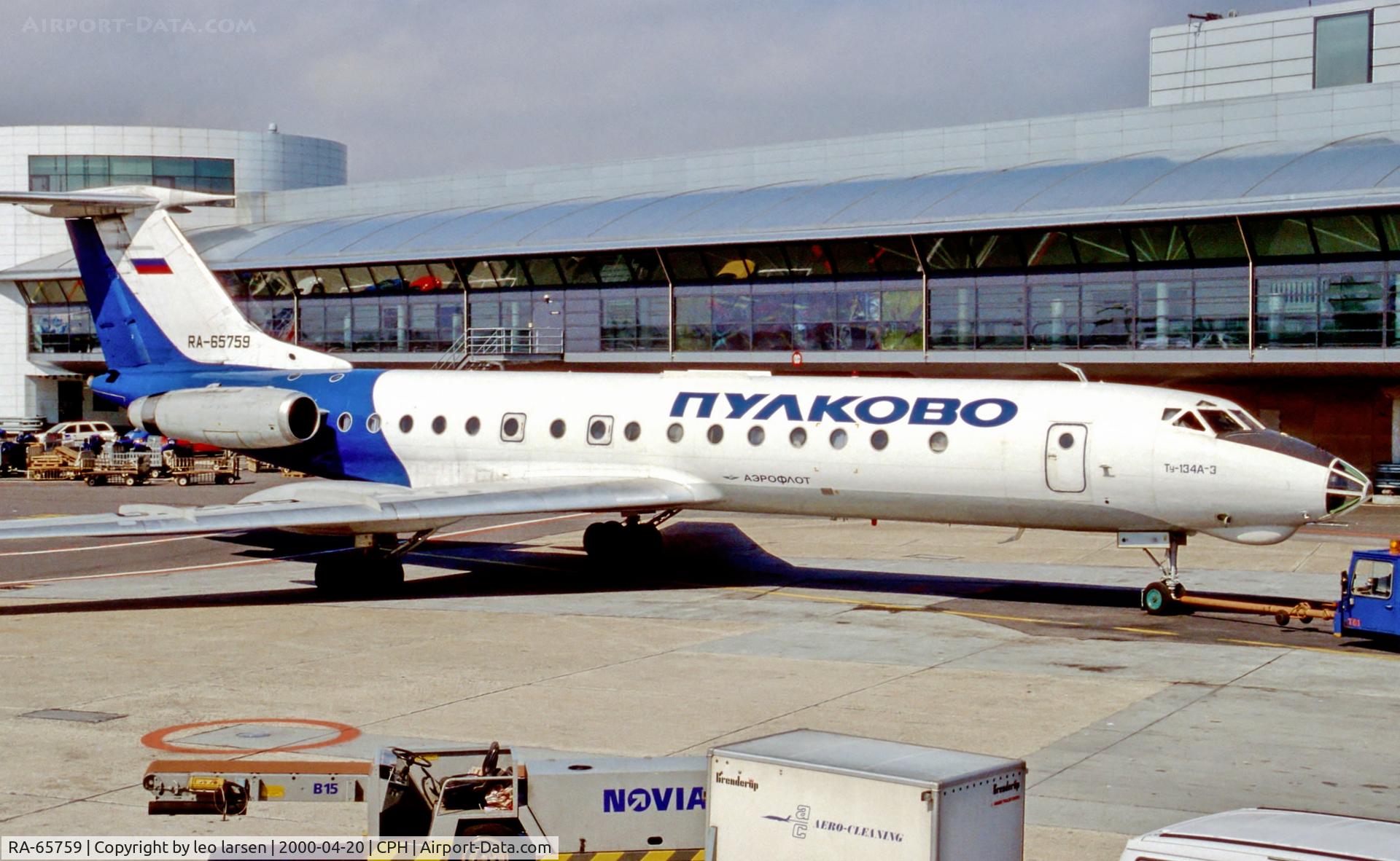 RA-65759, 1978 Tupolev Tu-134A C/N 62239, Copenhagen 20.4.2000