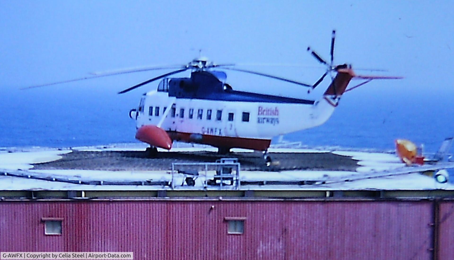 G-AWFX, 1963 Sikorsky S-61N C/N 61216, G-AWFX_August1976_Bacton_Gas_Rig_North_Sea_UK
