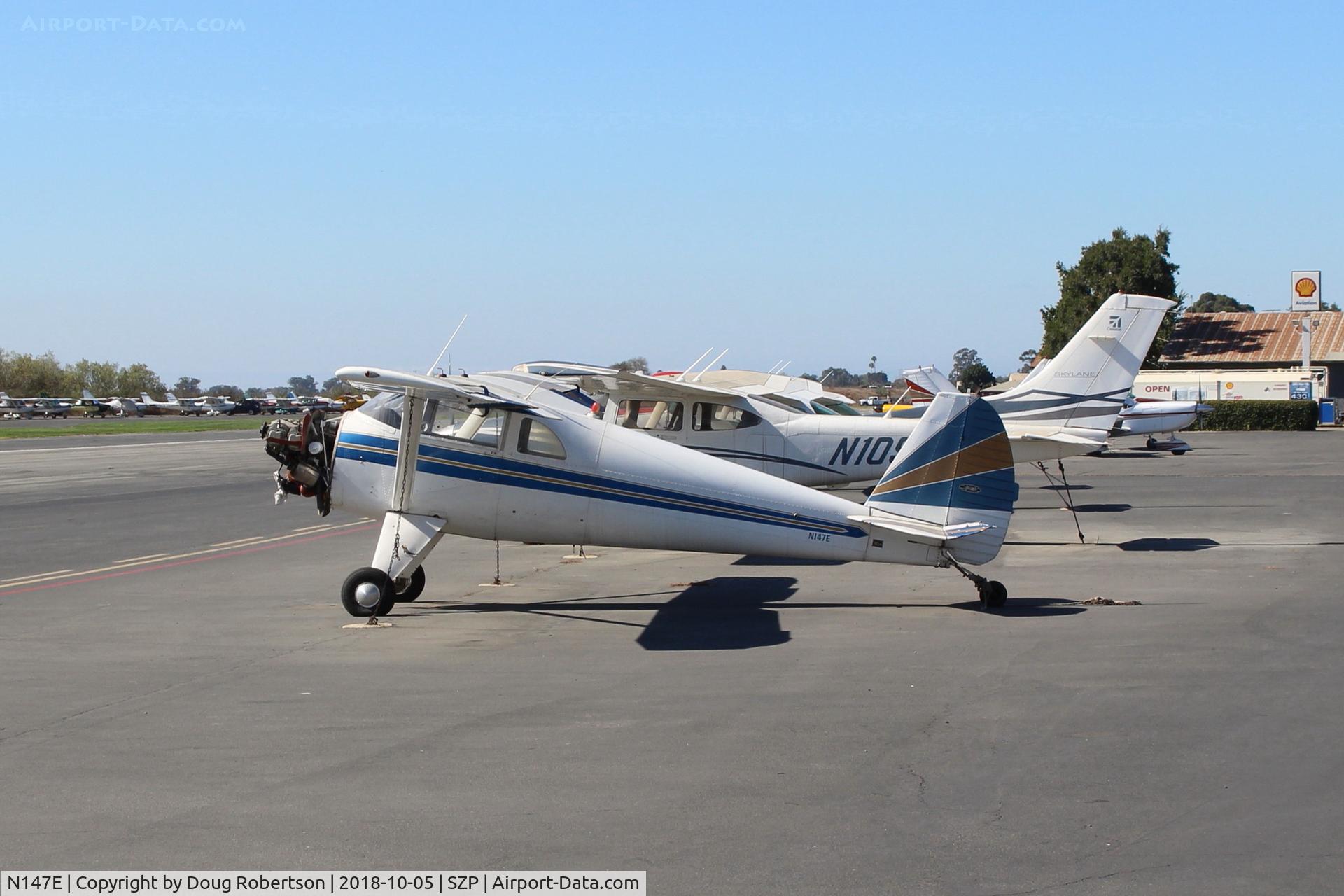 N147E, 1947 Luscombe 8E Silvaire C/N 5256, 1947 Luscombe 8E SILVAIRE, Continental C85 85 Hp, cowl and prop off. Originally, this aircraft was all polished shiny aluminum-not painted