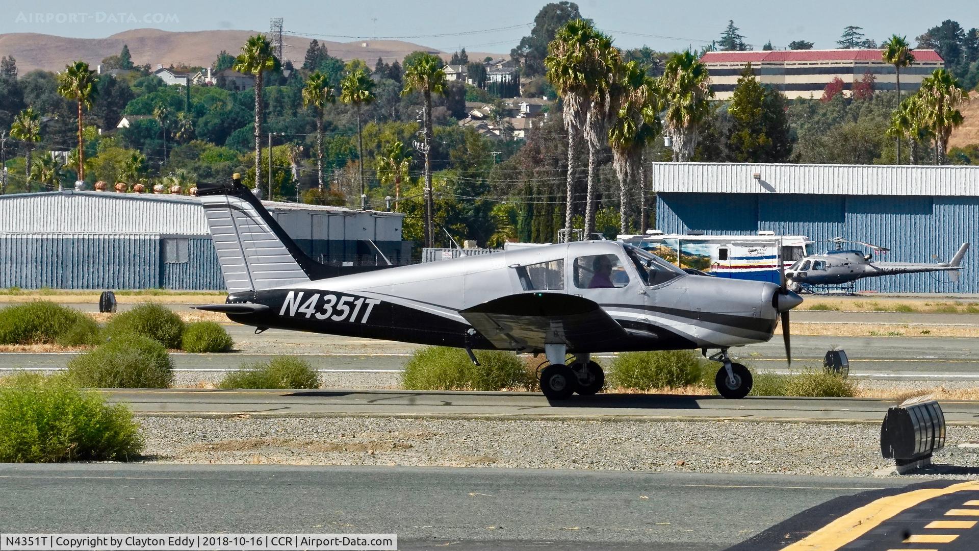 N4351T, 1971 Piper PA-28-140 C/N 28-7225155, Buchanan Field California 2018.