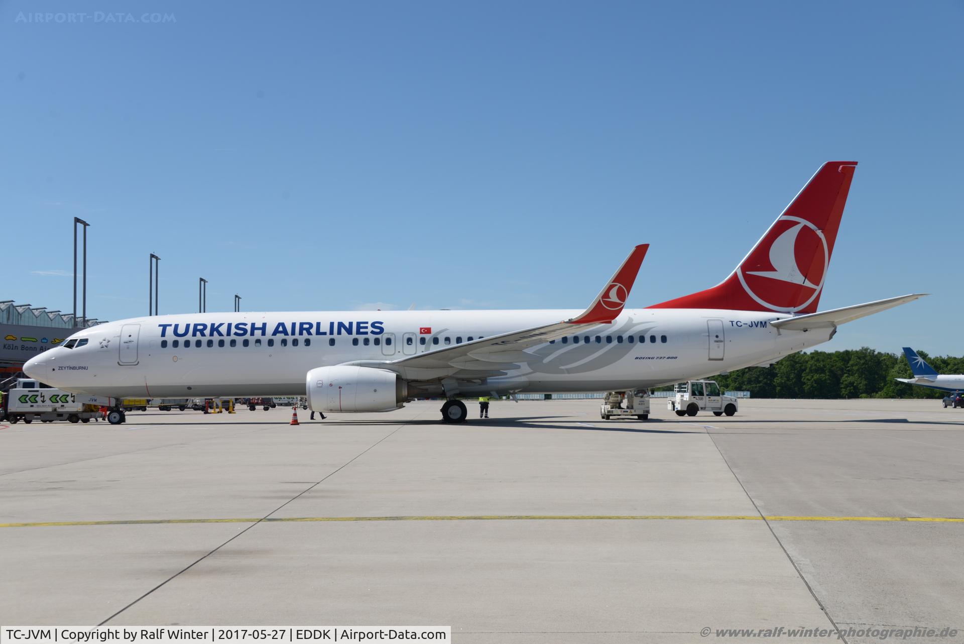 TC-JVM, 2016 Boeing 737-8F2 C/N 60016, Boeing 737-8F2(W) - TK THY Turkish Airlines 'Zeytinburnu' - 60016 - TC-JVM - 27.05.2017 - CGN