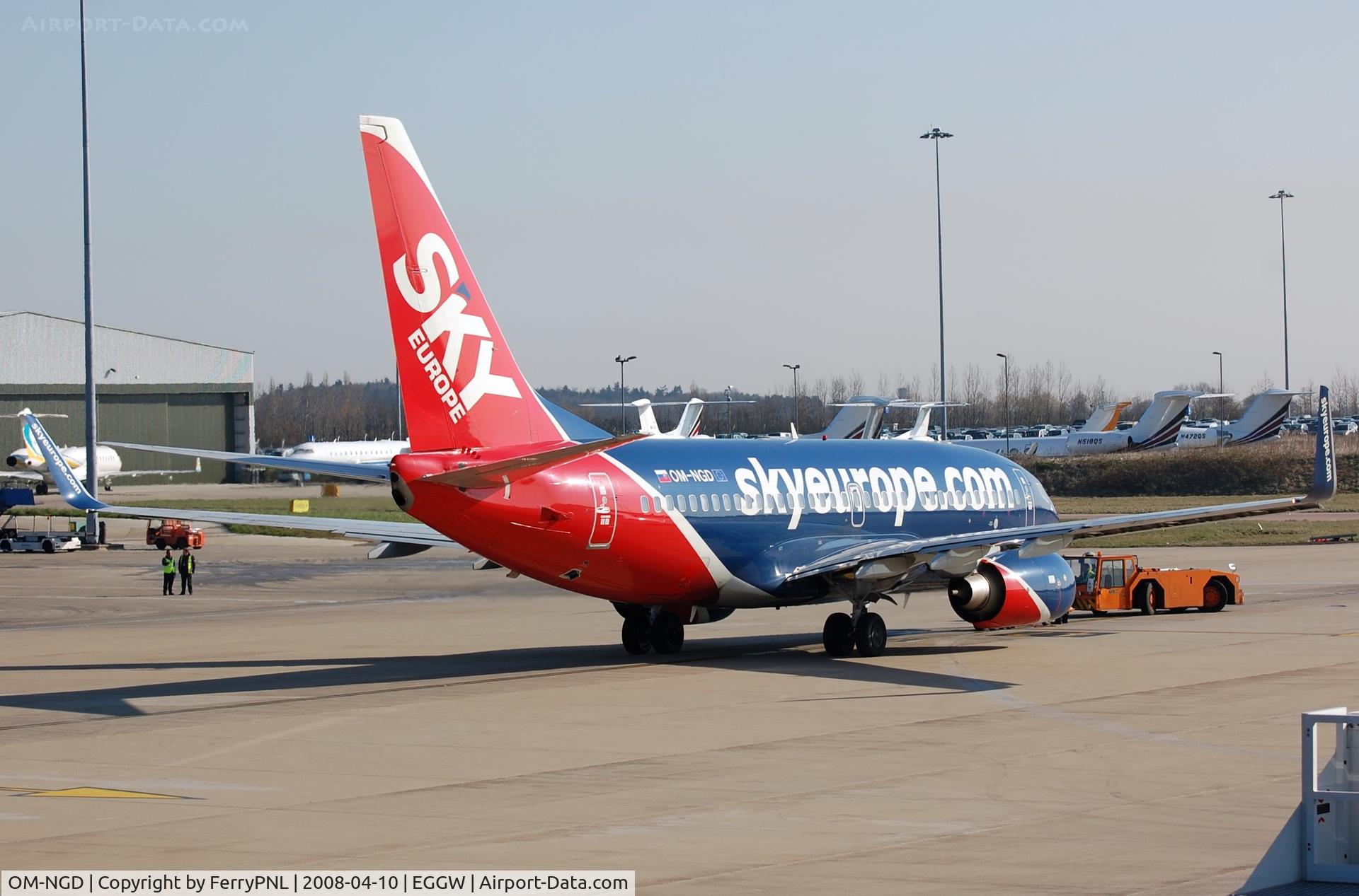 OM-NGD, 2006 Boeing 737-76N C/N 32674/1952, Skyeurope B737 pushed-back.