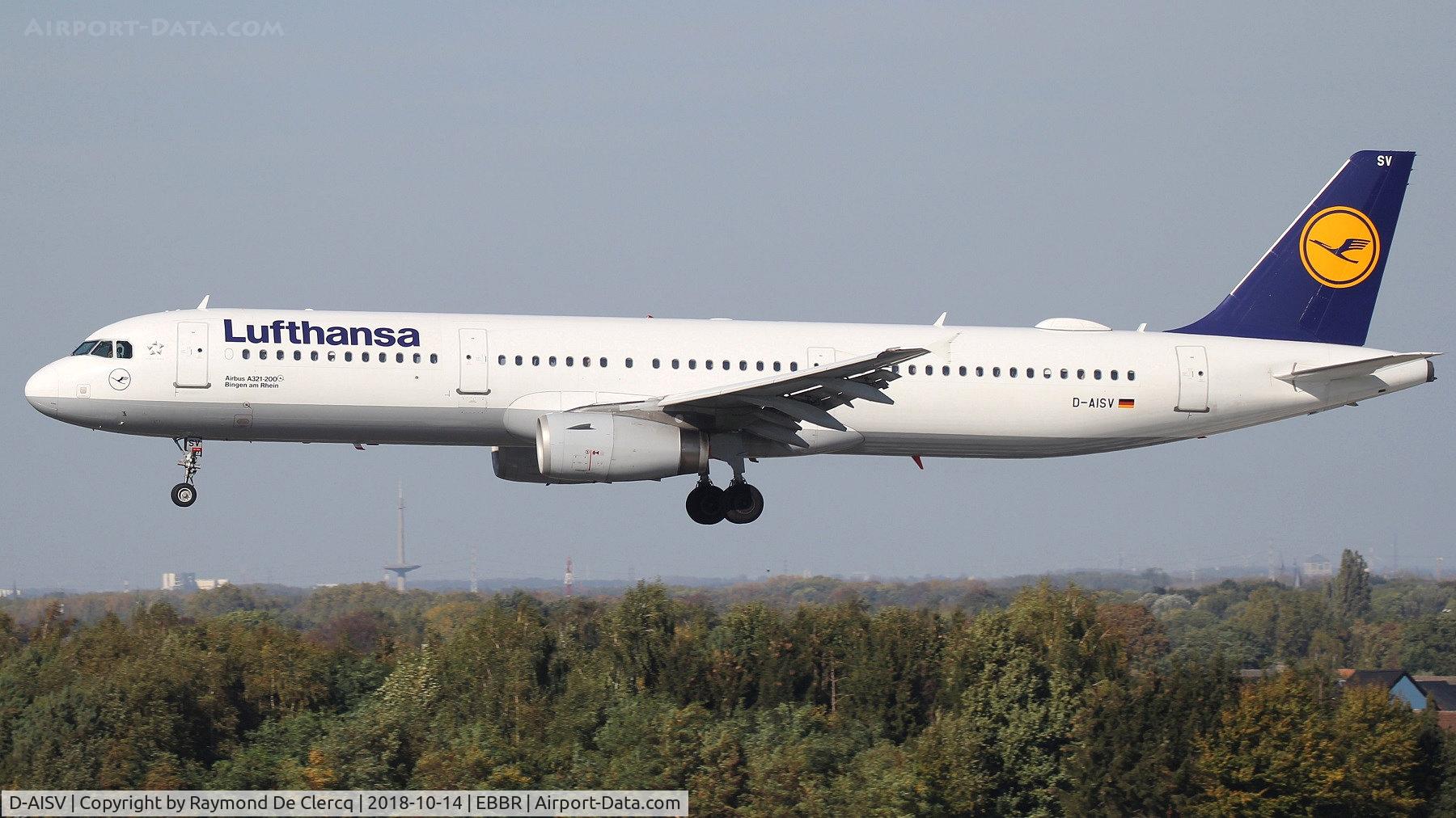 D-AISV, 2009 Airbus A321-231 C/N 4050, Landing at Brussels.