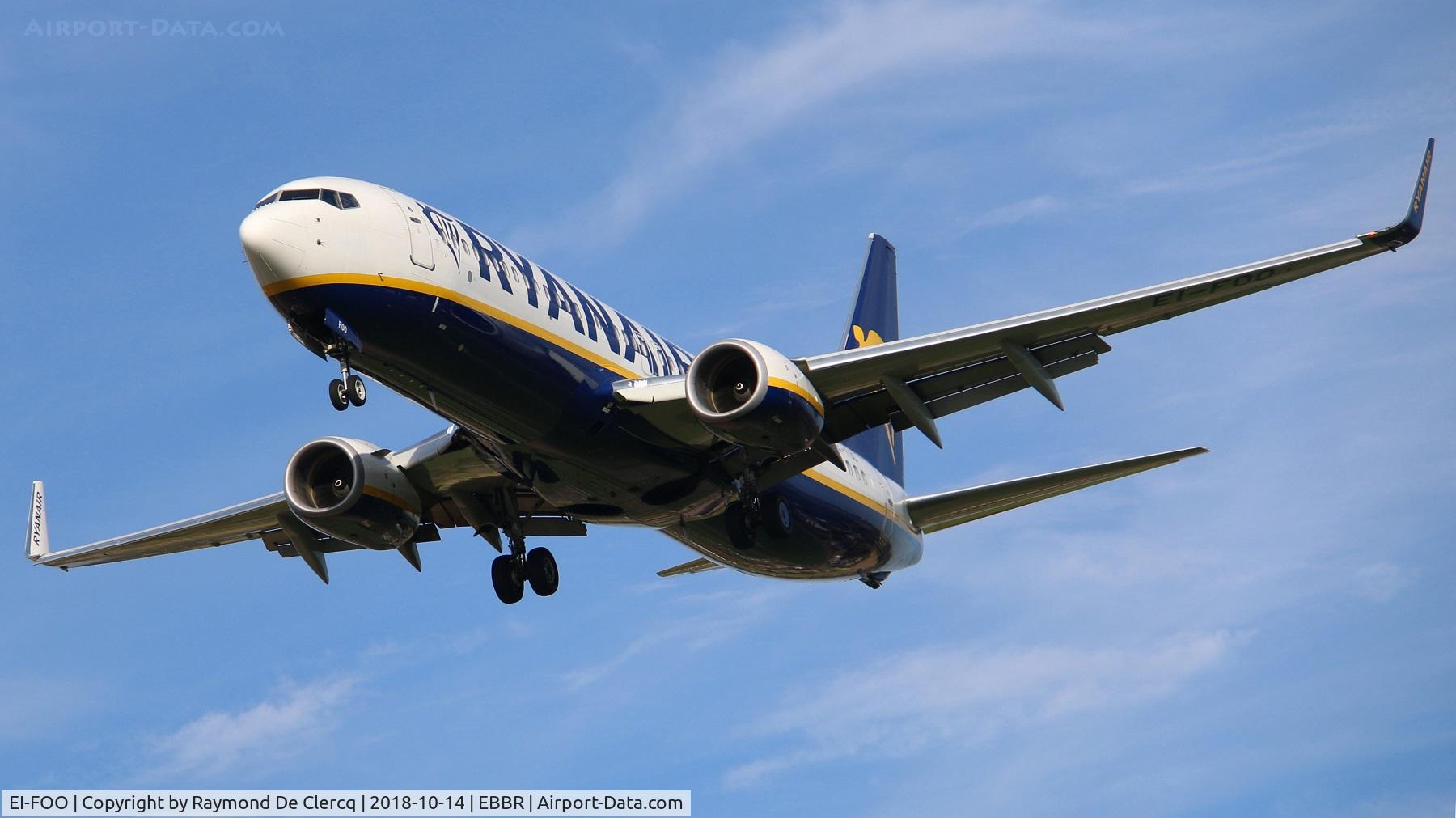 EI-FOO, 2016 Boeing 737-8AS C/N 44724, Short final at Brussels.