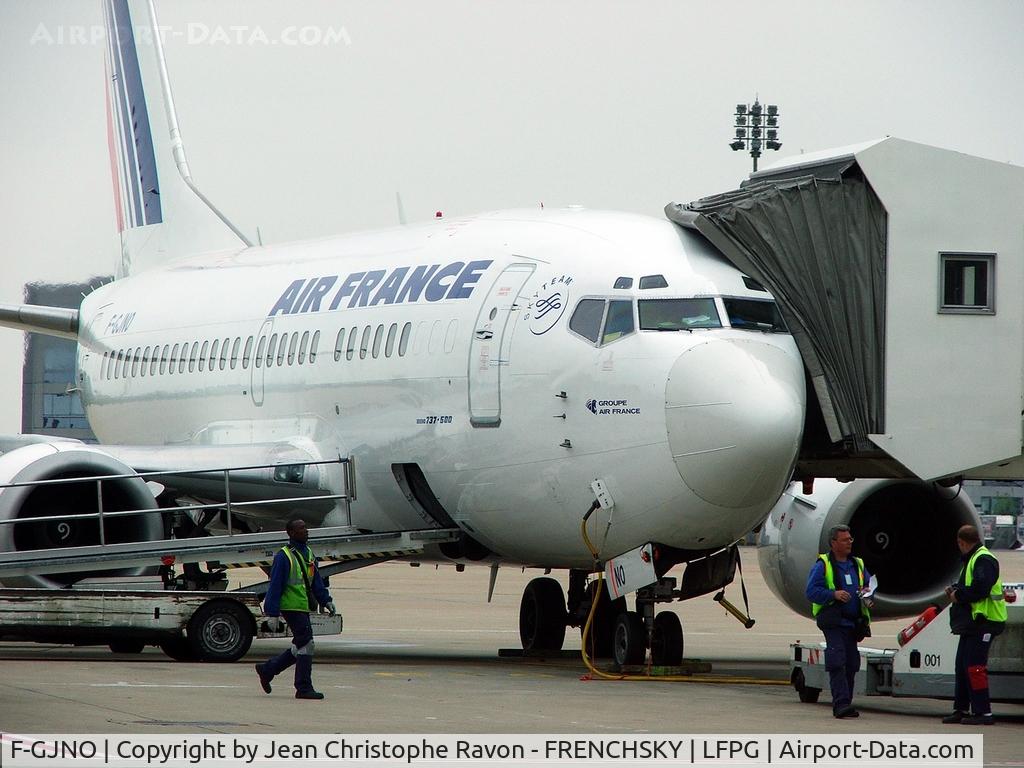 F-GJNO, 1994 Boeing 737-528 C/N 27305, ex Air France, transferred 9/09, stored 10/15/12