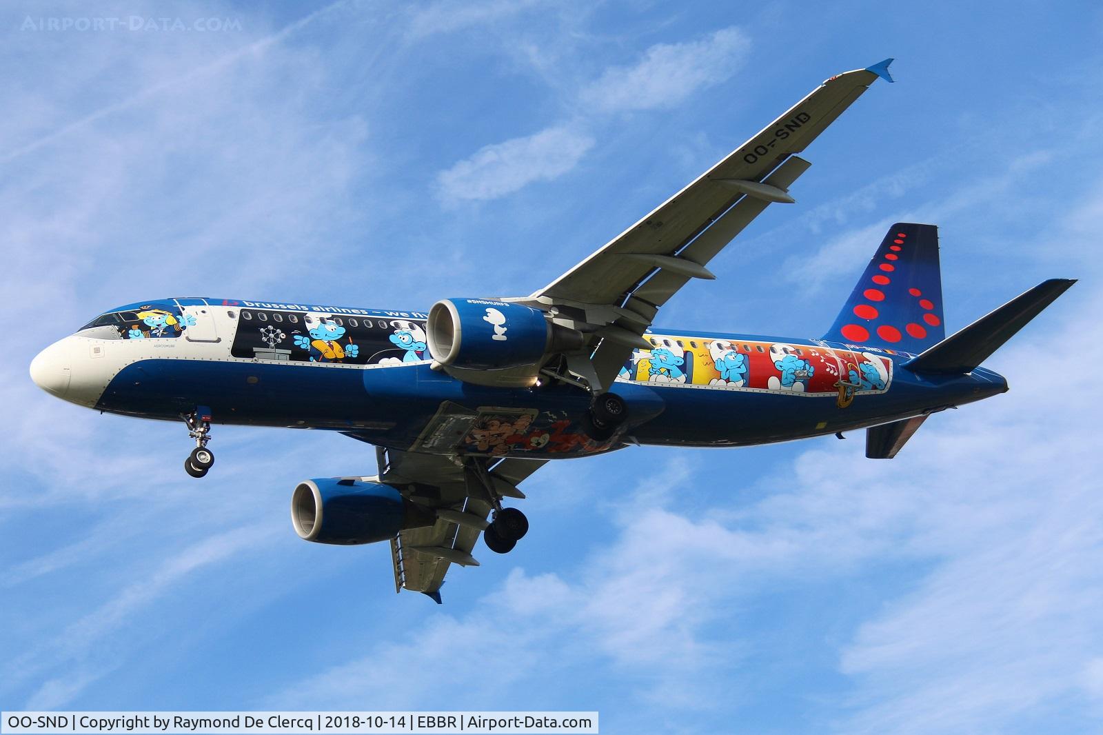 OO-SND, 2002 Airbus A320-214 C/N 1838, Short final to Brussels.
