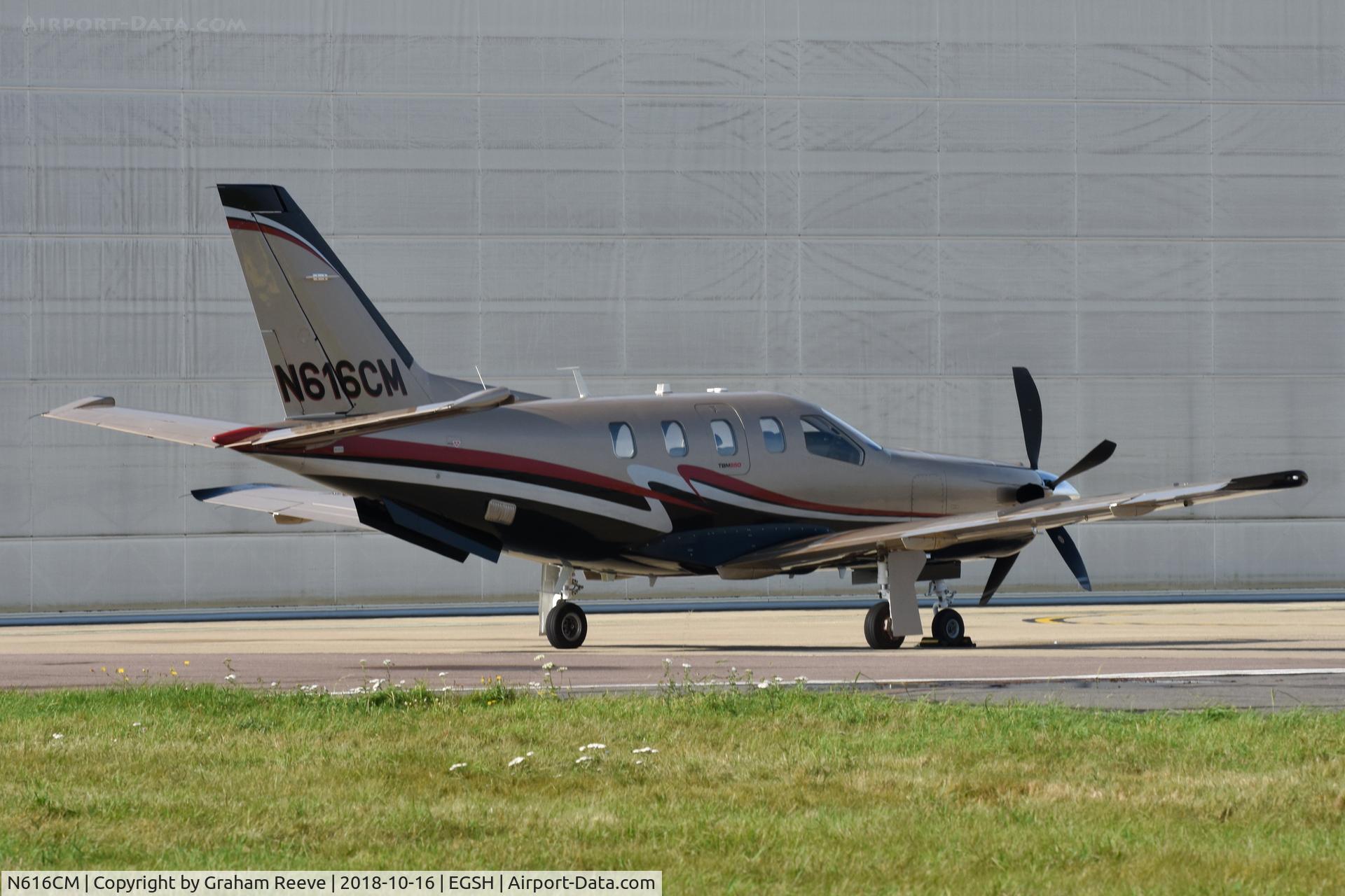 N616CM, 2010 Socata TBM-850 C/N 540, Parked at Norwich.