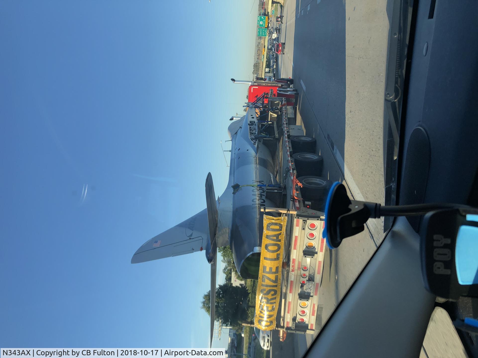 N343AX, 1960 Hawker Hunter F.58 C/N 41H-697450, Seen while driving on Interstate 83 in Harrisburg, PA