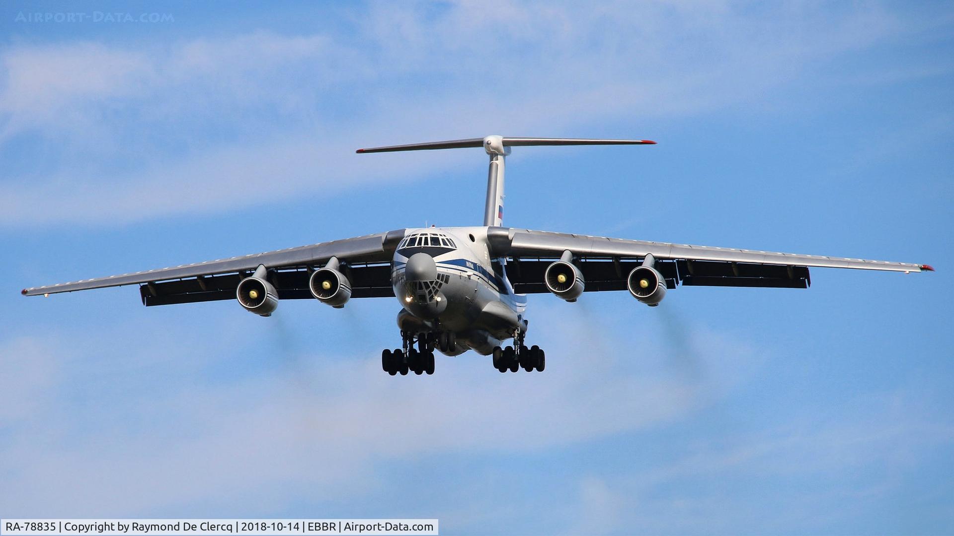 RA-78835, 1990 Ilyushin Il-76MD C/N 1003402033, About to land at Brussels Airport.