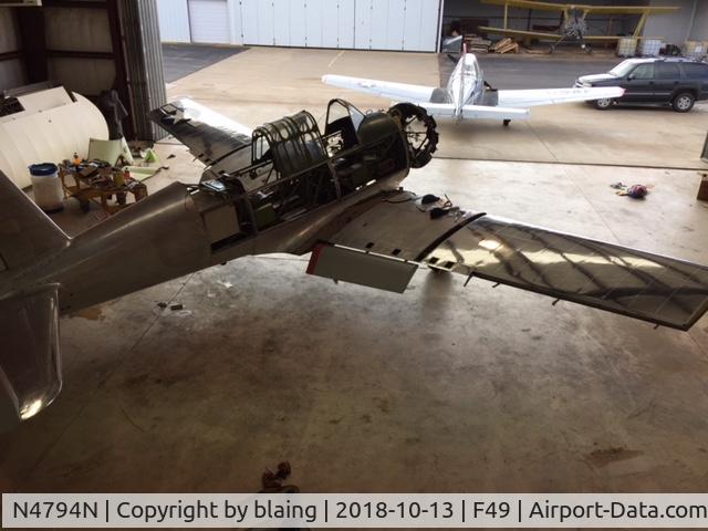 N4794N, 1942 Consolidated Vultee BT-13A C/N 5798, under restoration with new owners