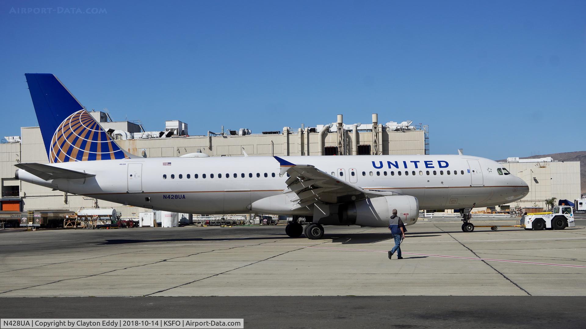 N428UA, 1995 Airbus A320-232 C/N 523, SFO 2018.