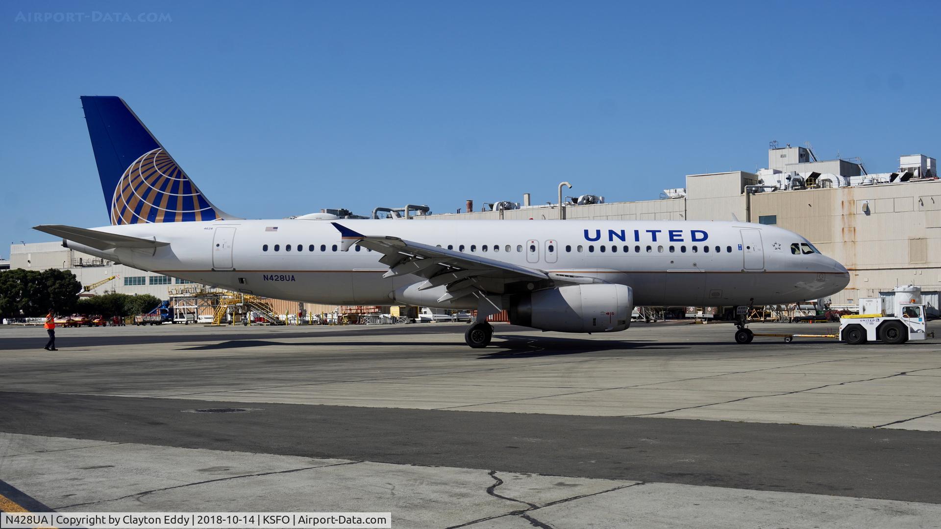 N428UA, 1995 Airbus A320-232 C/N 523, SFO 2018.
