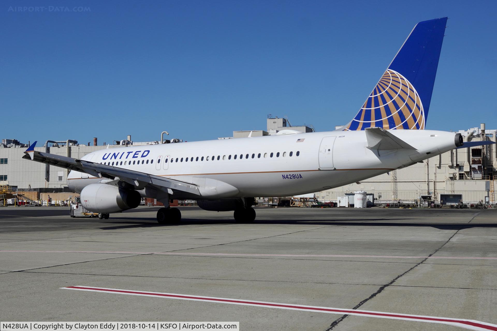 N428UA, 1995 Airbus A320-232 C/N 523, SFO 2018.