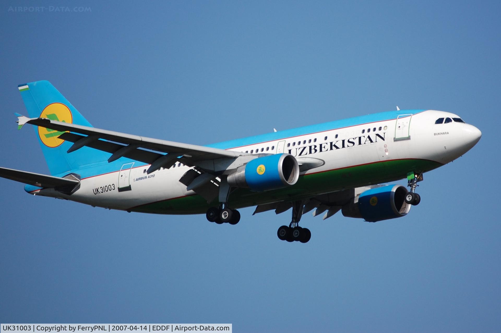 UK31003, 1998 Airbus A310-324 C/N 706, Arrival of Uzbekistan A310