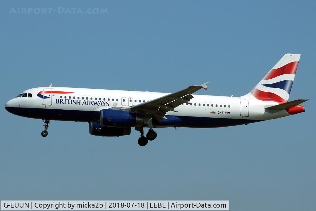 G-EUUN, 2003 Airbus A320-232 C/N 1910, Landing