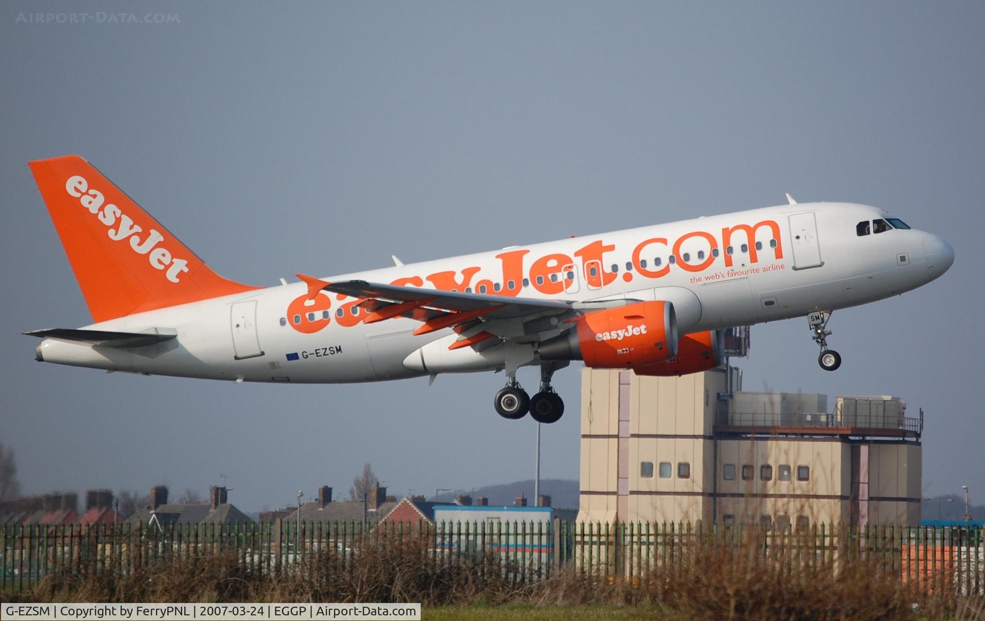 G-EZSM, 2003 Airbus A319-111 C/N 2062, Easyjet A319 taking-off from LPL