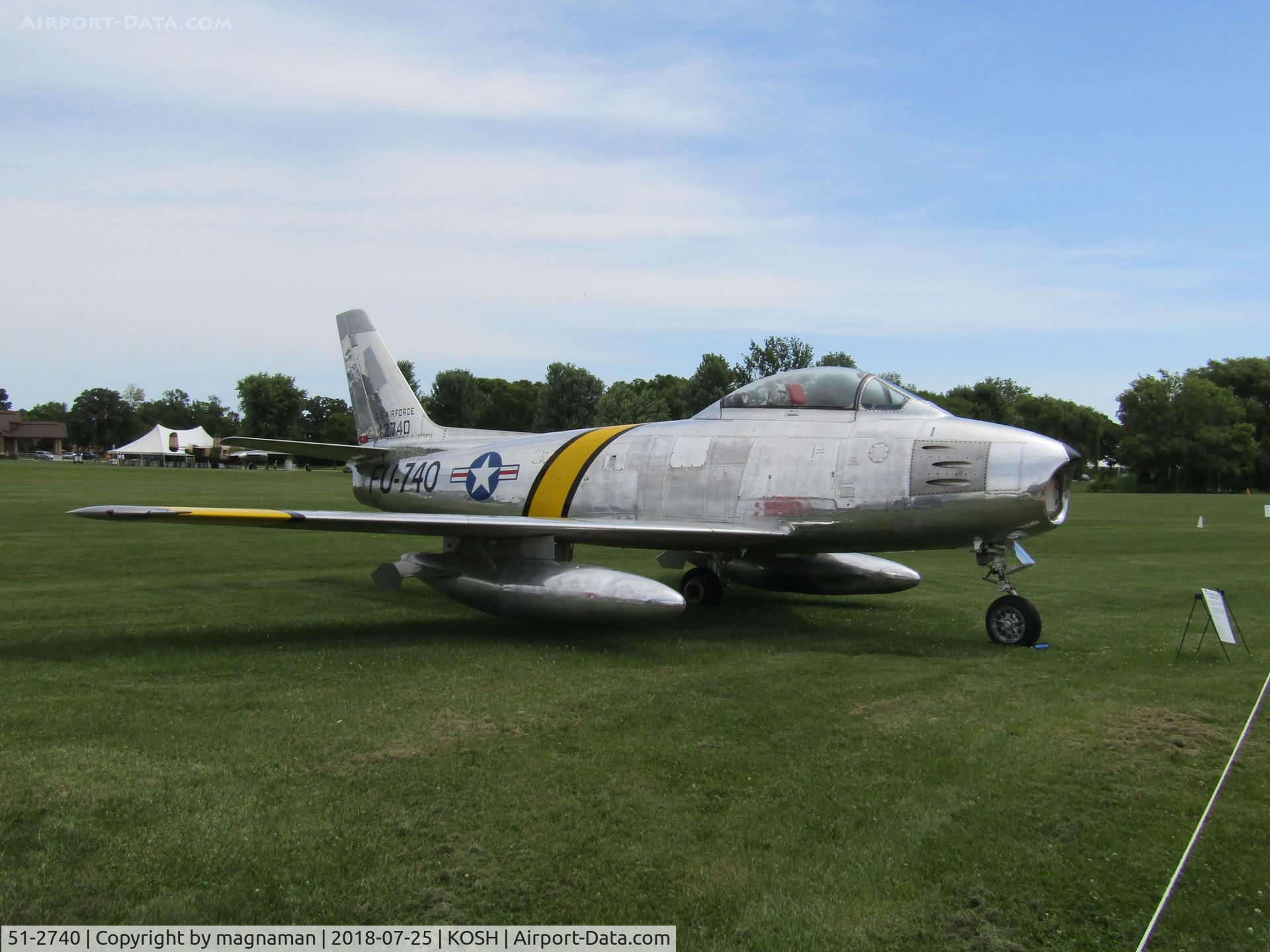 51-2740, 1951 North American F-86E Sabre C/N 172-23, at EAA musuem