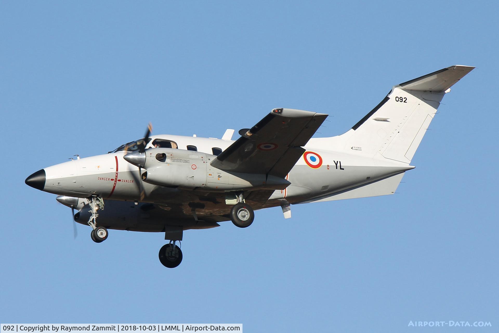 092, 1984 Embraer EMB-121AA Xingu C/N 121-092, Embraer EMB121AA Xingu 092/YL French Air Force