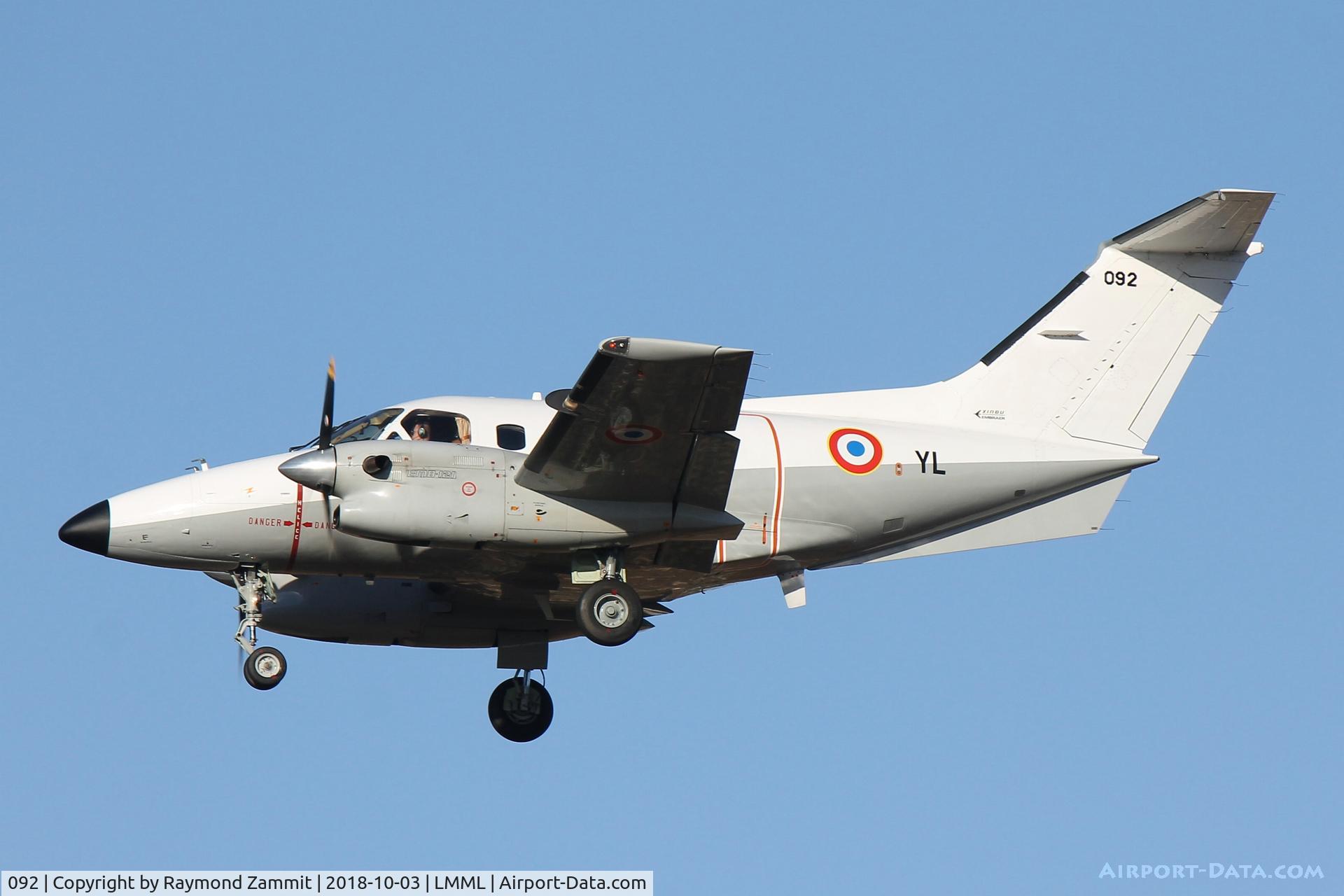 092, 1984 Embraer EMB-121AA Xingu C/N 121-092, Embraer EMB121AA Xingu 092/YL French Air Force