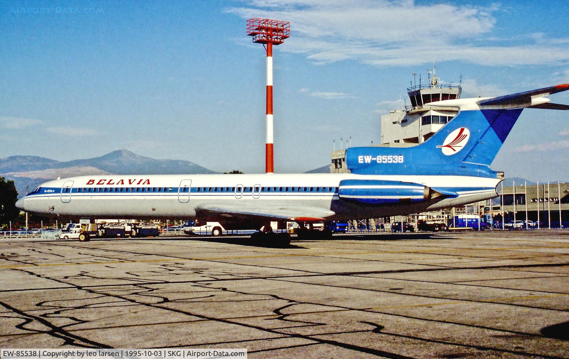 EW-85538, 1982 Tupolev Tu-154B-2 C/N 82A538, SKG Thessaloniki 3.10.1995