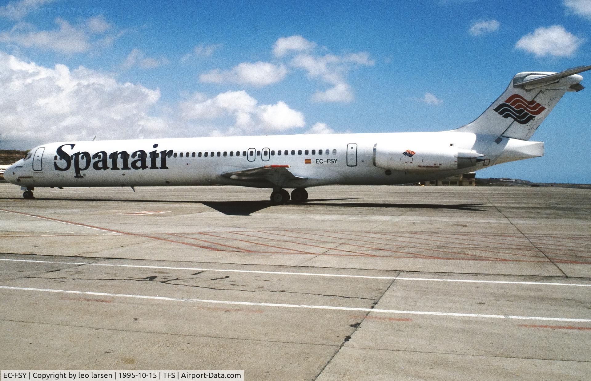 EC-FSY, 1988 McDonnell Douglas MD-83 (DC-9-83) C/N 49577, Tenerife 15.10.1995